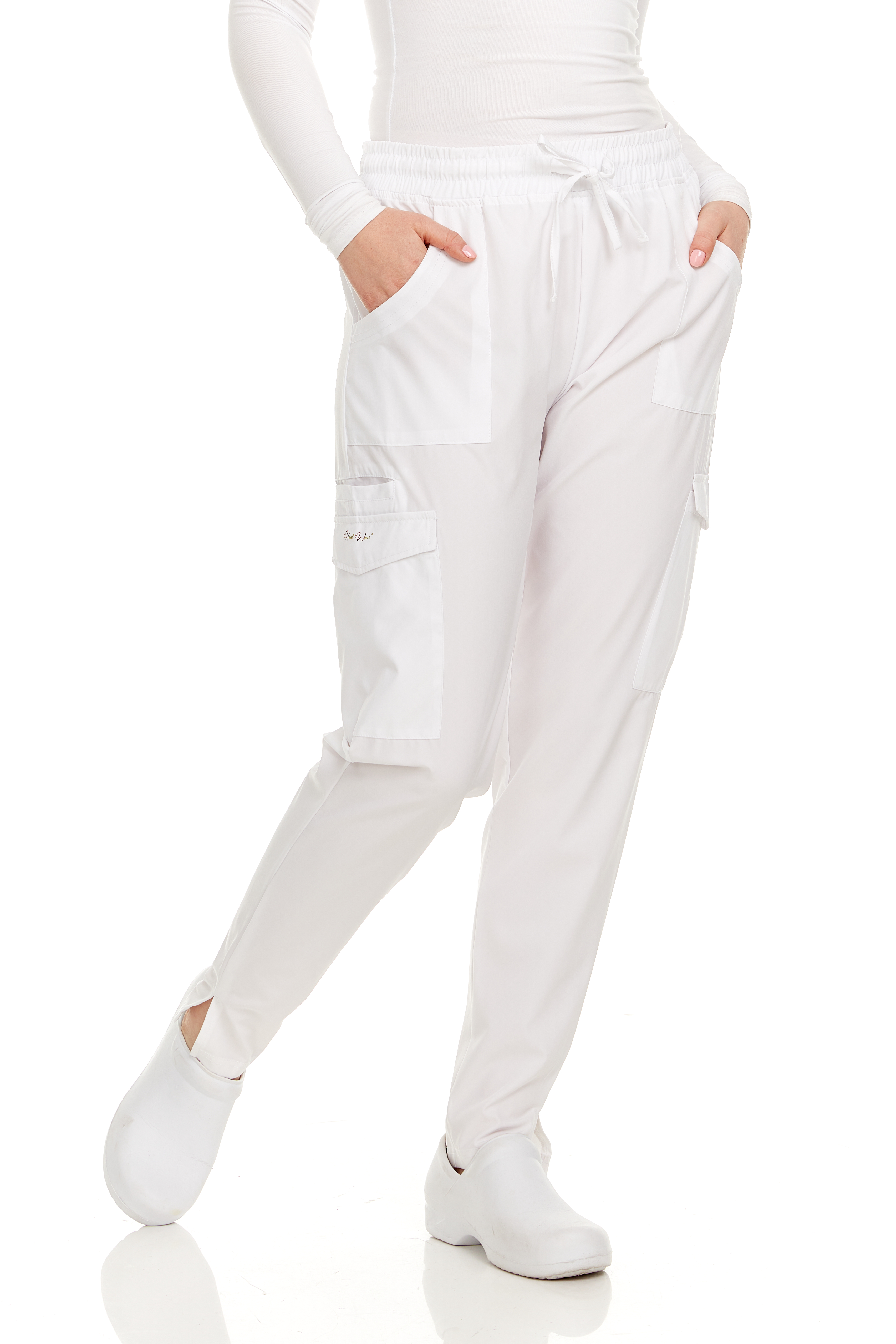 HEAL+WEAR Women's Stretch Scrub Pants – Tapered Fit Medical Joggers with Pockets, Wrinkle-Free & Quick-Dry – Multiple Colors Available-4-Way Stretch