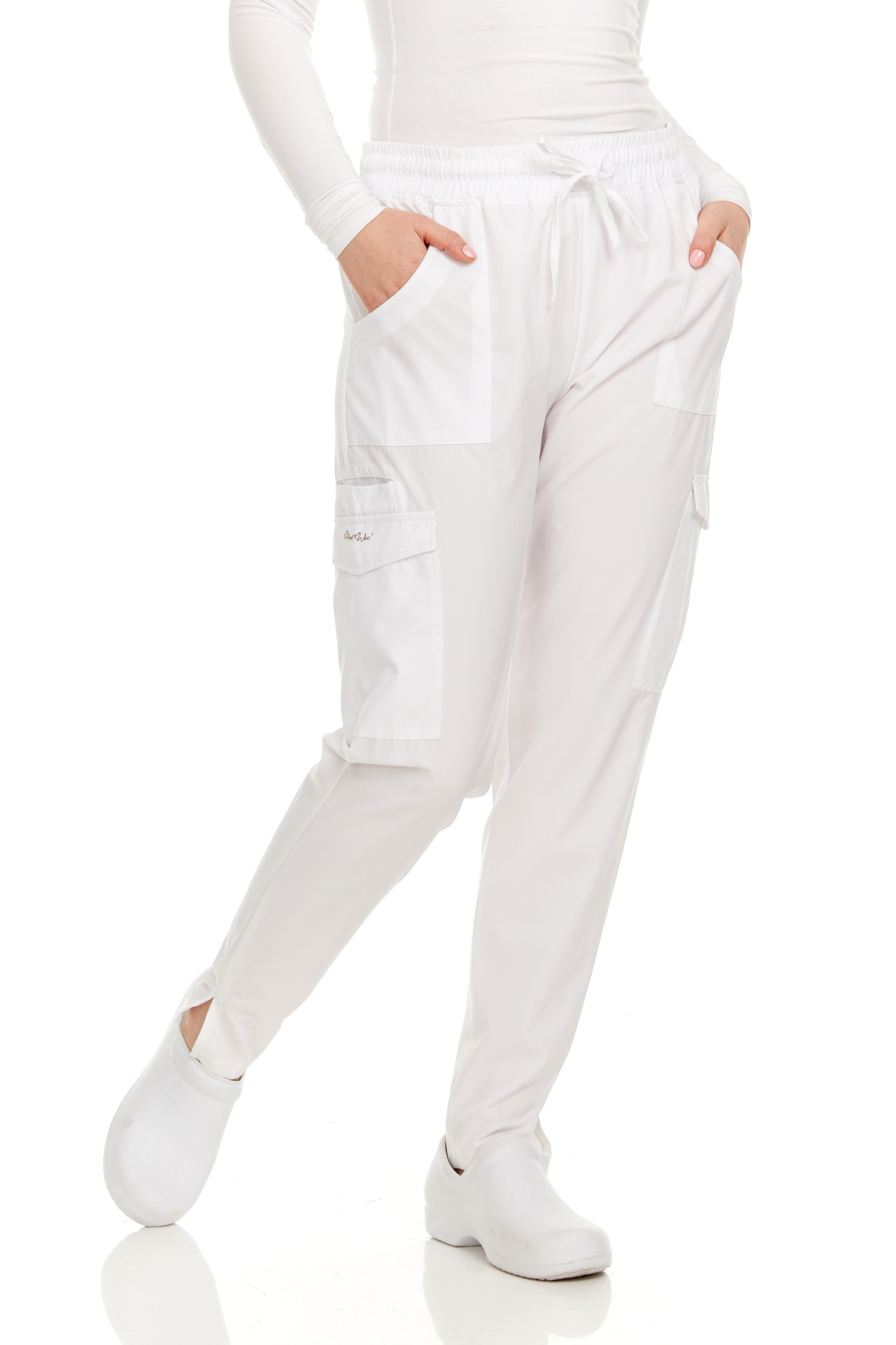 HEAL+WEAR Women's Stretch Scrub Pants – Tapered Fit Medical Joggers with Pockets, Wrinkle-Free & Quick-Dry – Multiple Colors Available-4-Way Stretch