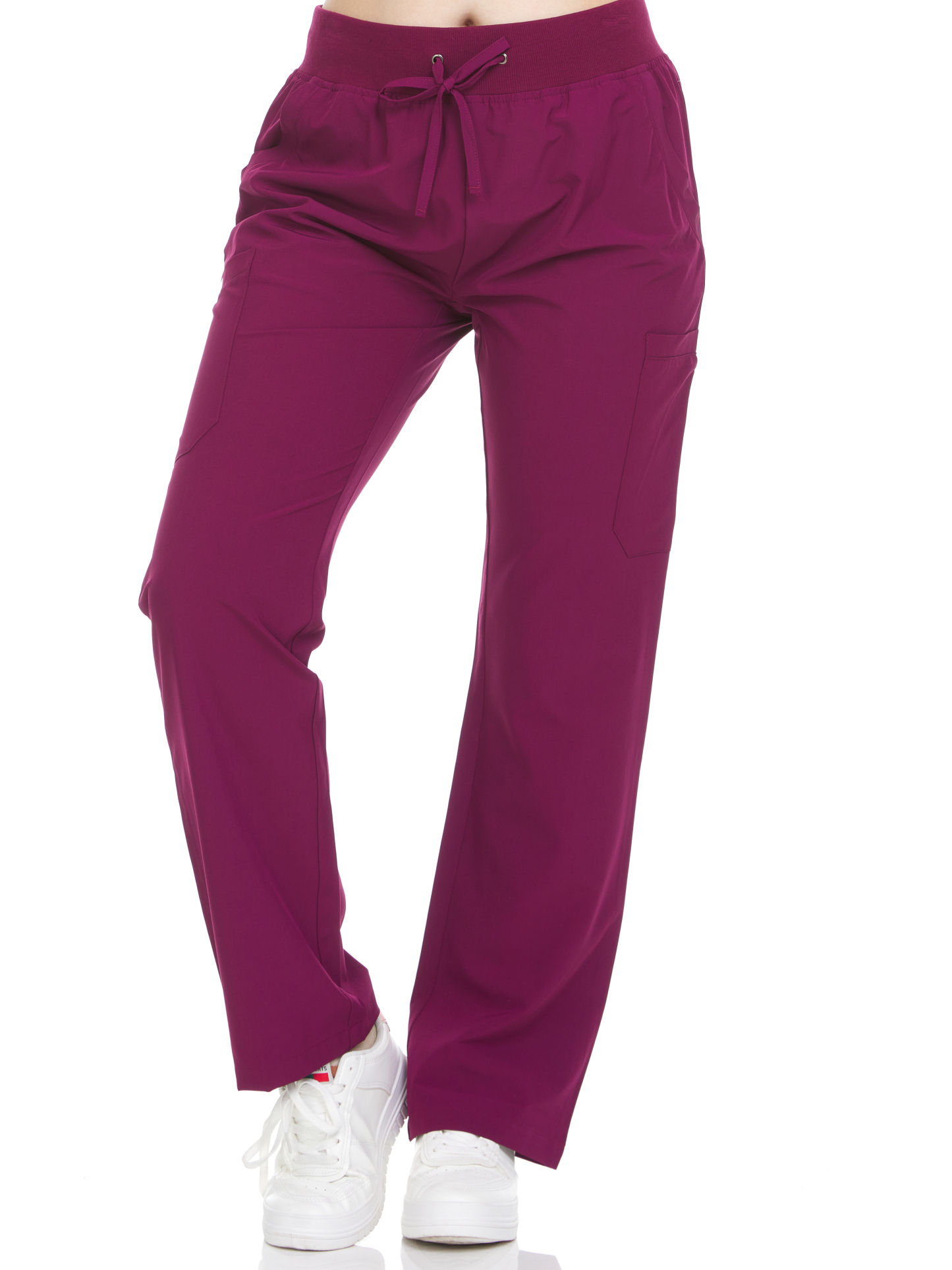 HEAL+WEAR Women's Straight-Leg Scrub Pants with Drawstring Waistband – Comfortable,4-Way Stretch, Multi-Pocket Medical Workwear for Nurse, Spa, Beauty Salon & Clinical Uniforms DDP004