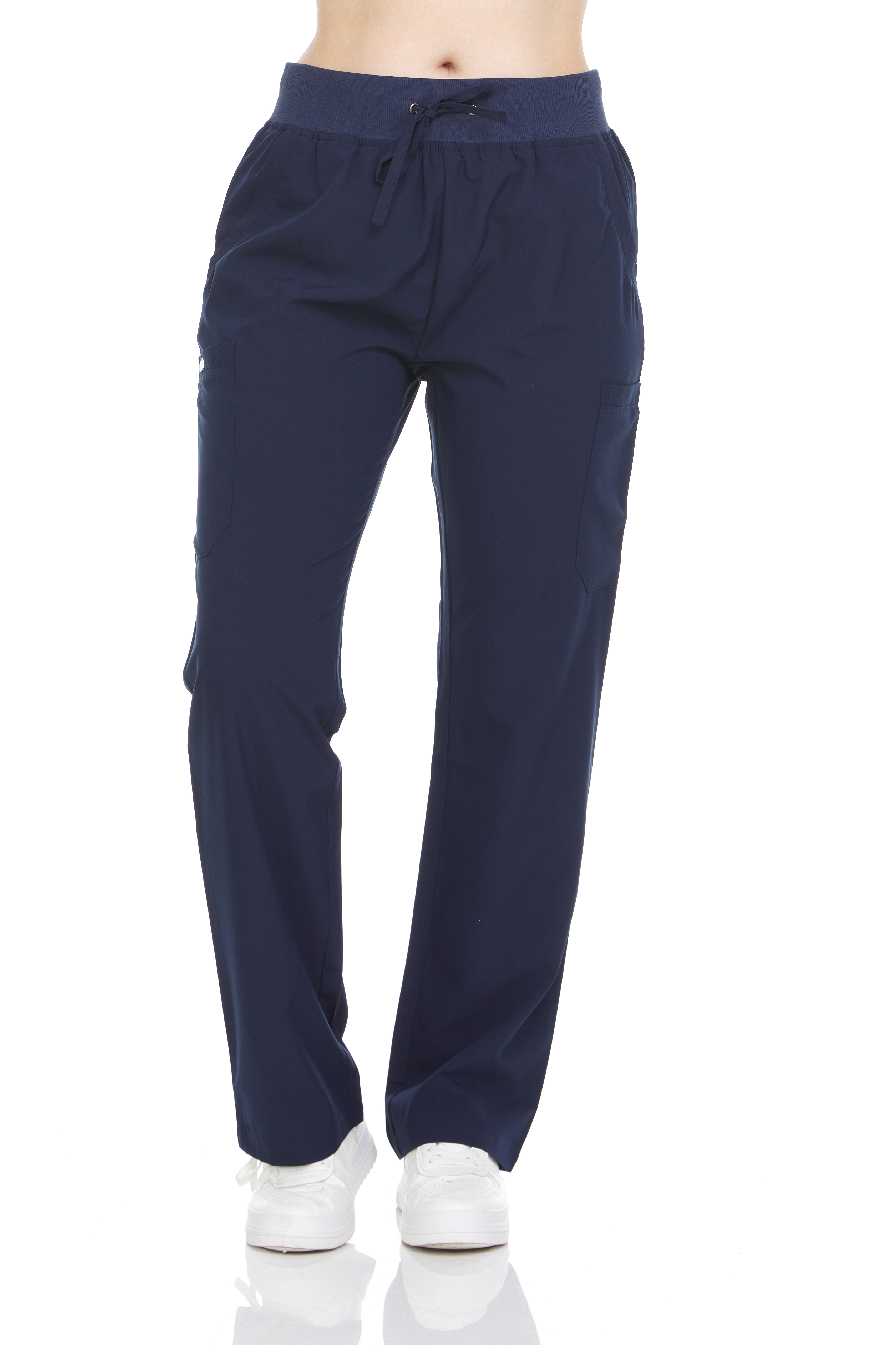 HEAL+WEAR Women's Straight-Leg Scrub Pants with Drawstring Waistband – Comfortable,4-Way Stretch, Multi-Pocket Medical Workwear for Nurse, Spa, Beauty Salon & Clinical Uniforms DDP004