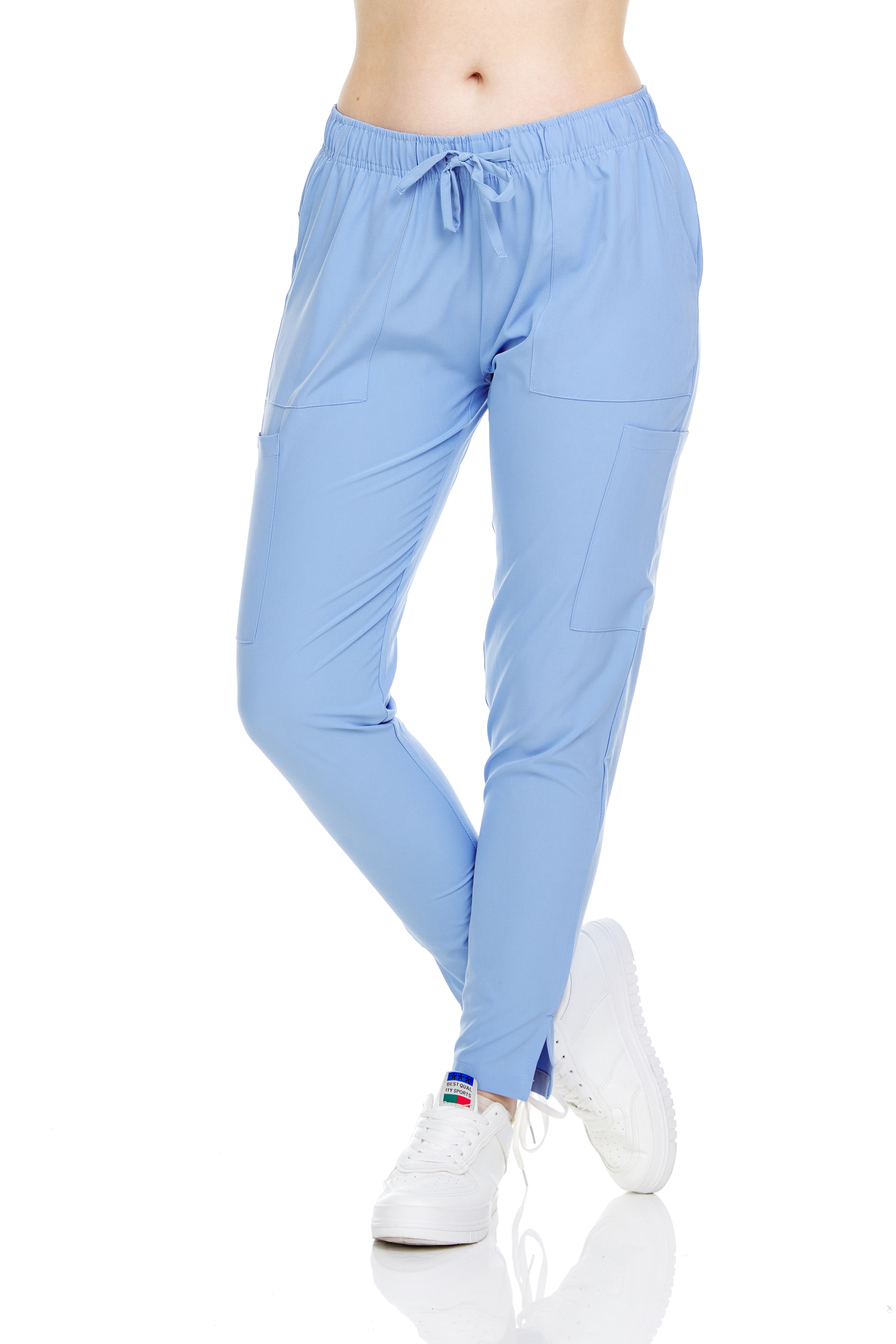 HEAL+WEAR Women's Tapered Scrub Pants – 4-Way Stretch - Stretch Slim Fit Medical Uniform Bottoms with Pockets, Soft Lightweight Workwear for Nurses & Healthcare