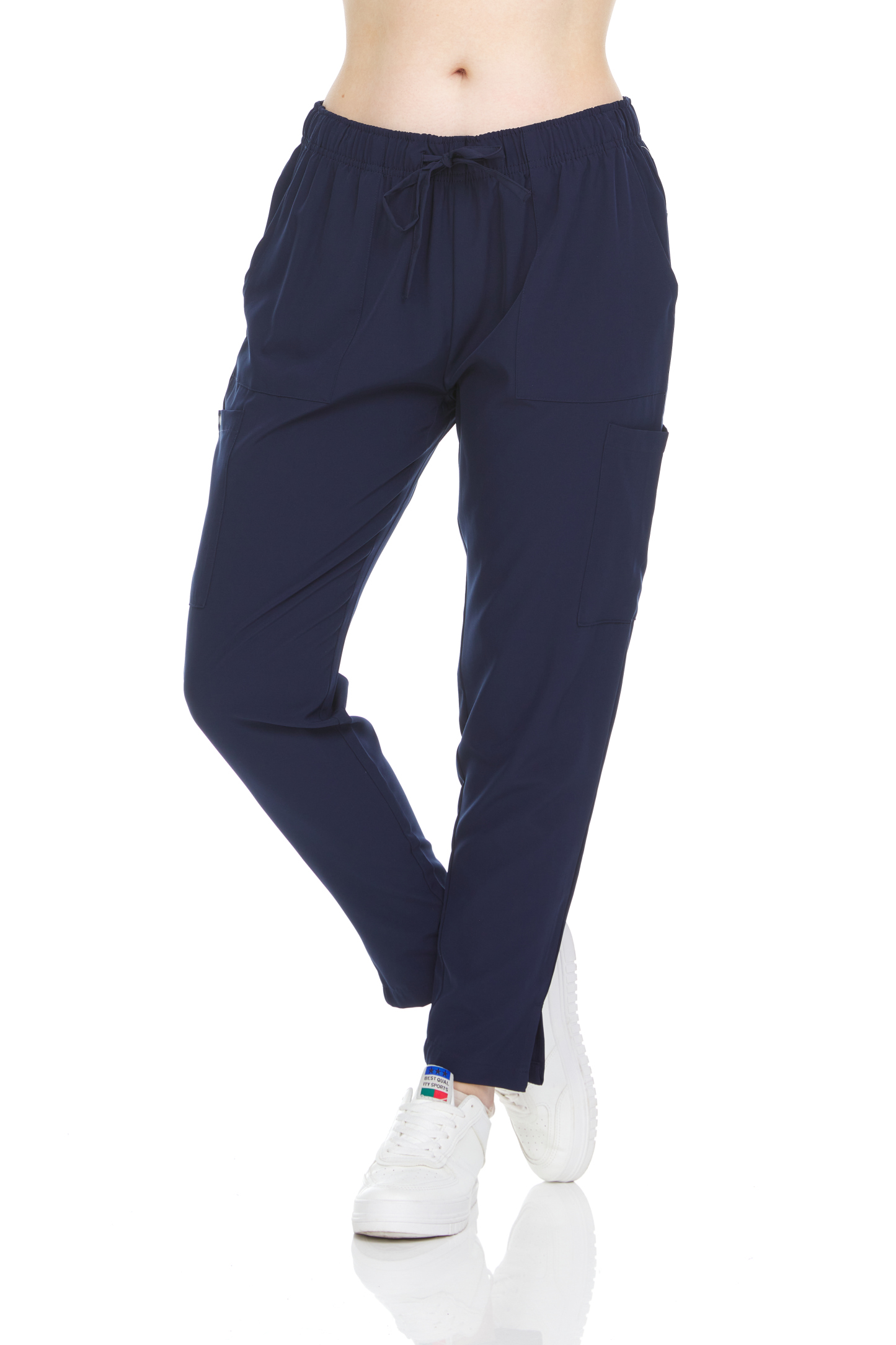 HEAL+WEAR Women's Tapered Scrub Pants – 4-Way Stretch - Stretch Slim Fit Medical Uniform Bottoms with Pockets, Soft Lightweight Workwear for Nurses & Healthcare