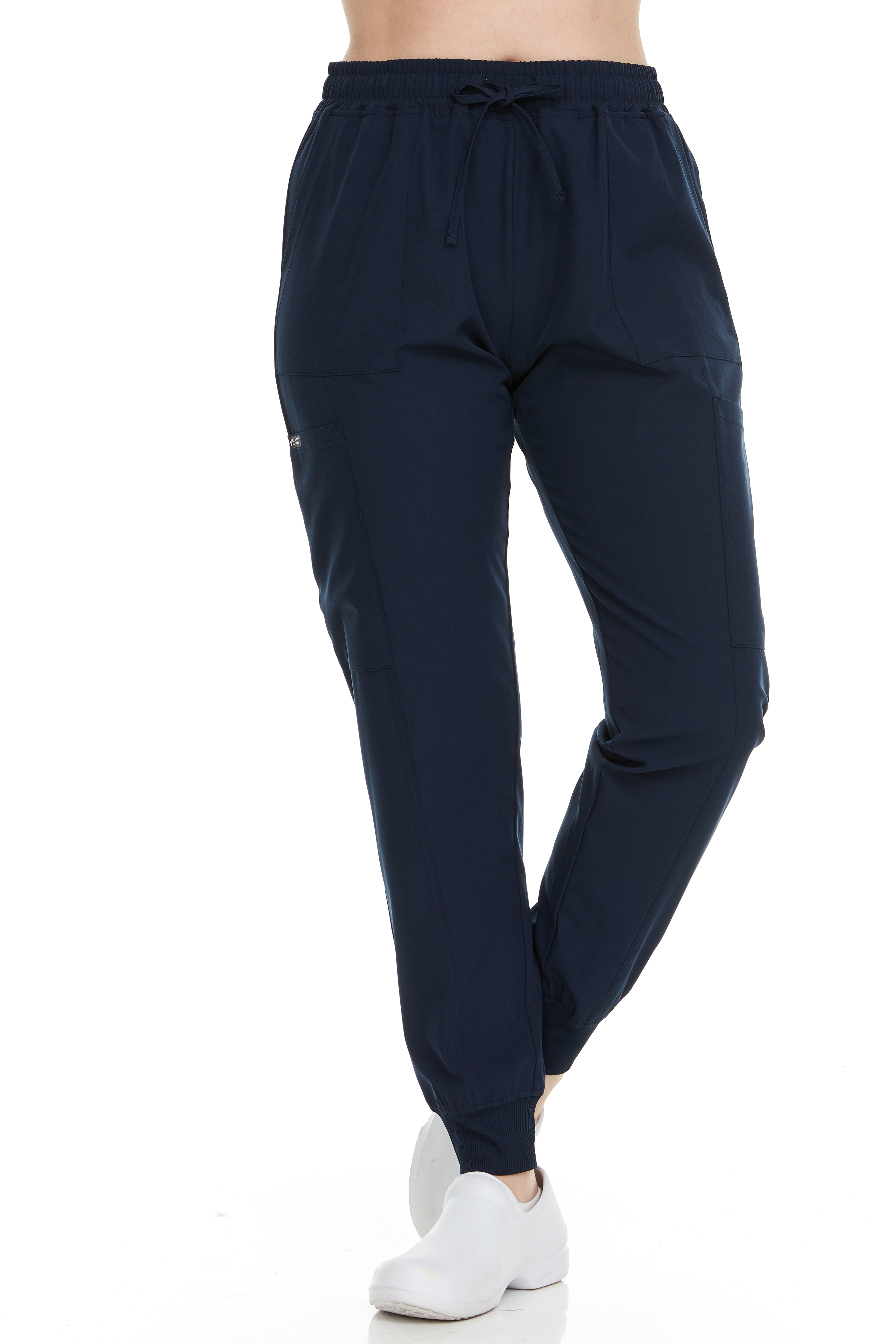 HEAL+WEAR Women's Cargo Scrub Jogger Pants – 4-Way Stretch, Elastic Waist, Multiple Utility Pockets, Wrinkle-Resistant, Workwear for Nurses & Healthcare Professionals DDP015