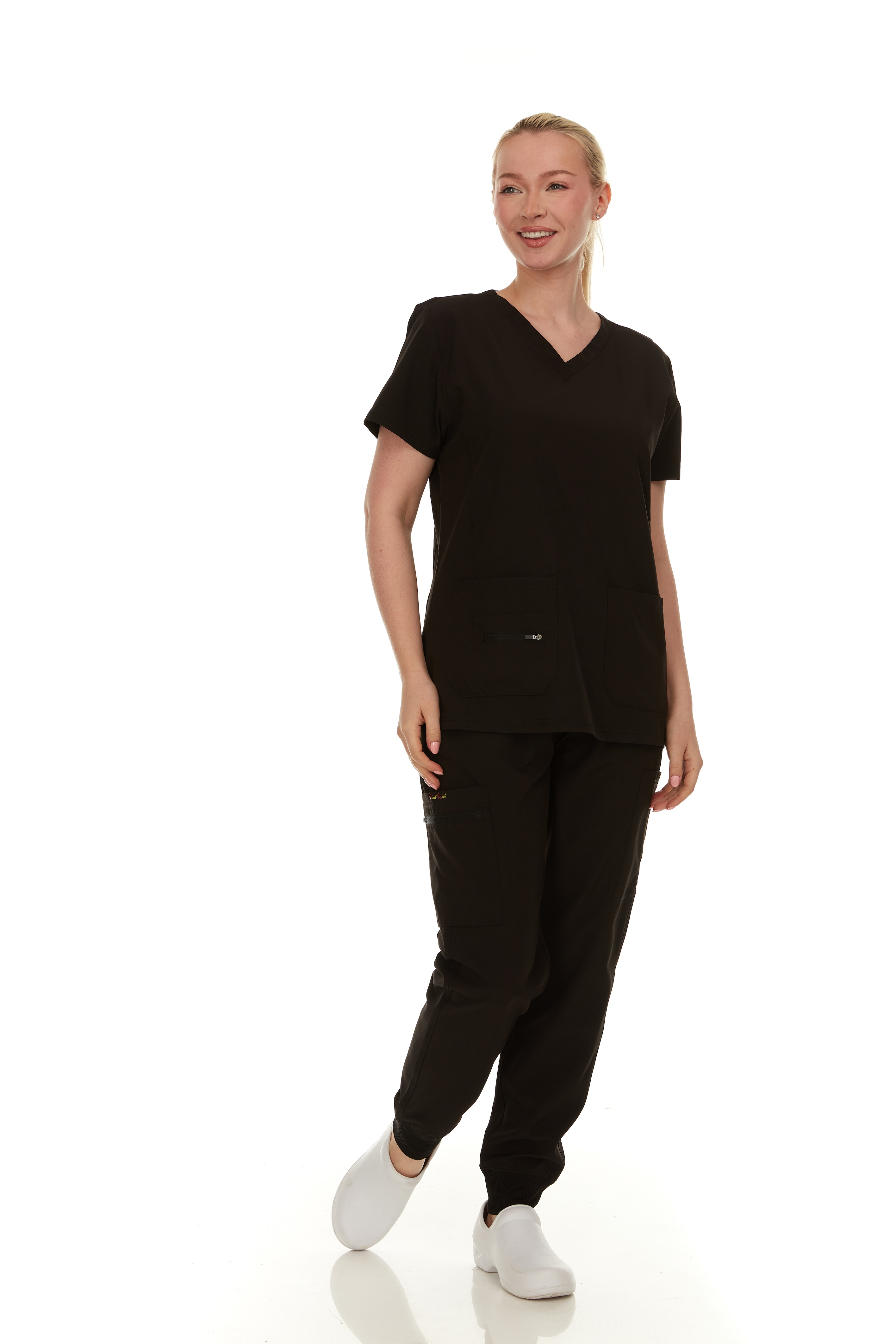 Scrubs for Women Set - Stretch V-Neck Scrub Top & Jogger Pant - Wrinkle-Resistant, Multiple Pockets, 4-Way Stretch - Comfortable, Comfort