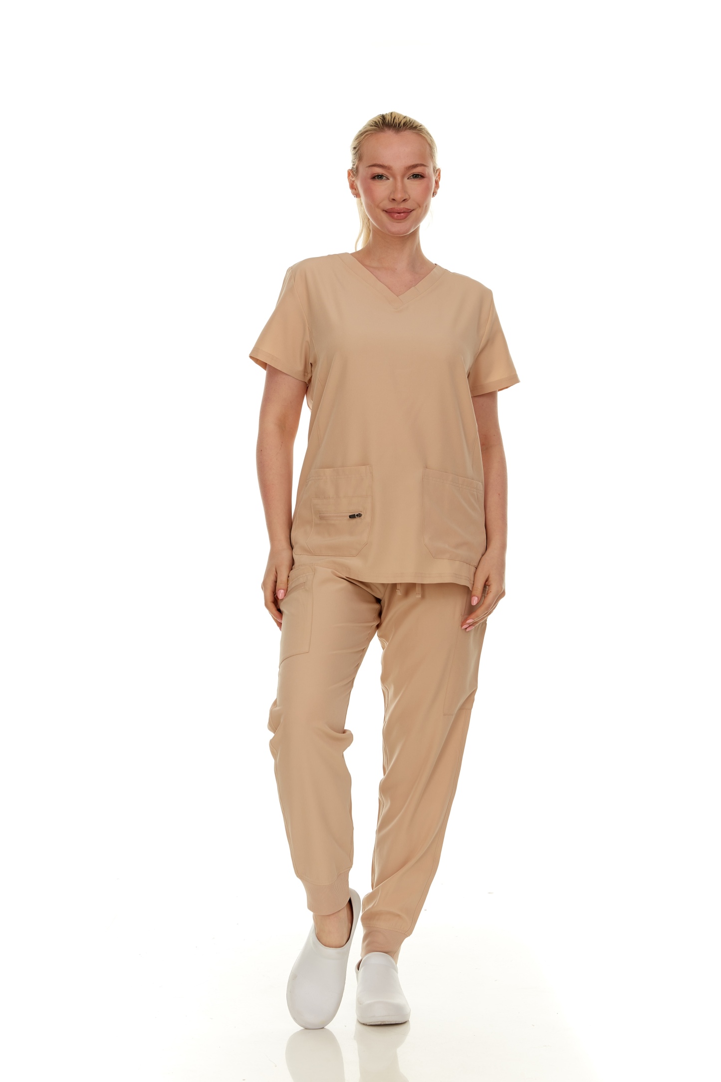 Scrubs for Women Set - Stretch V-Neck Scrub Top & Jogger Pant - Wrinkle-Resistant, Multiple Pockets, 4-Way Stretch - Comfortable, Comfort