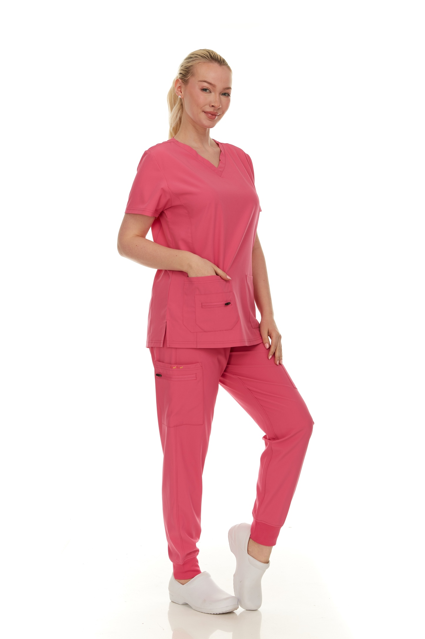 Scrubs for Women Set - Stretch V-Neck Scrub Top & Jogger Pant - Wrinkle-Resistant, Multiple Pockets, 4-Way Stretch - Comfortable, Comfort