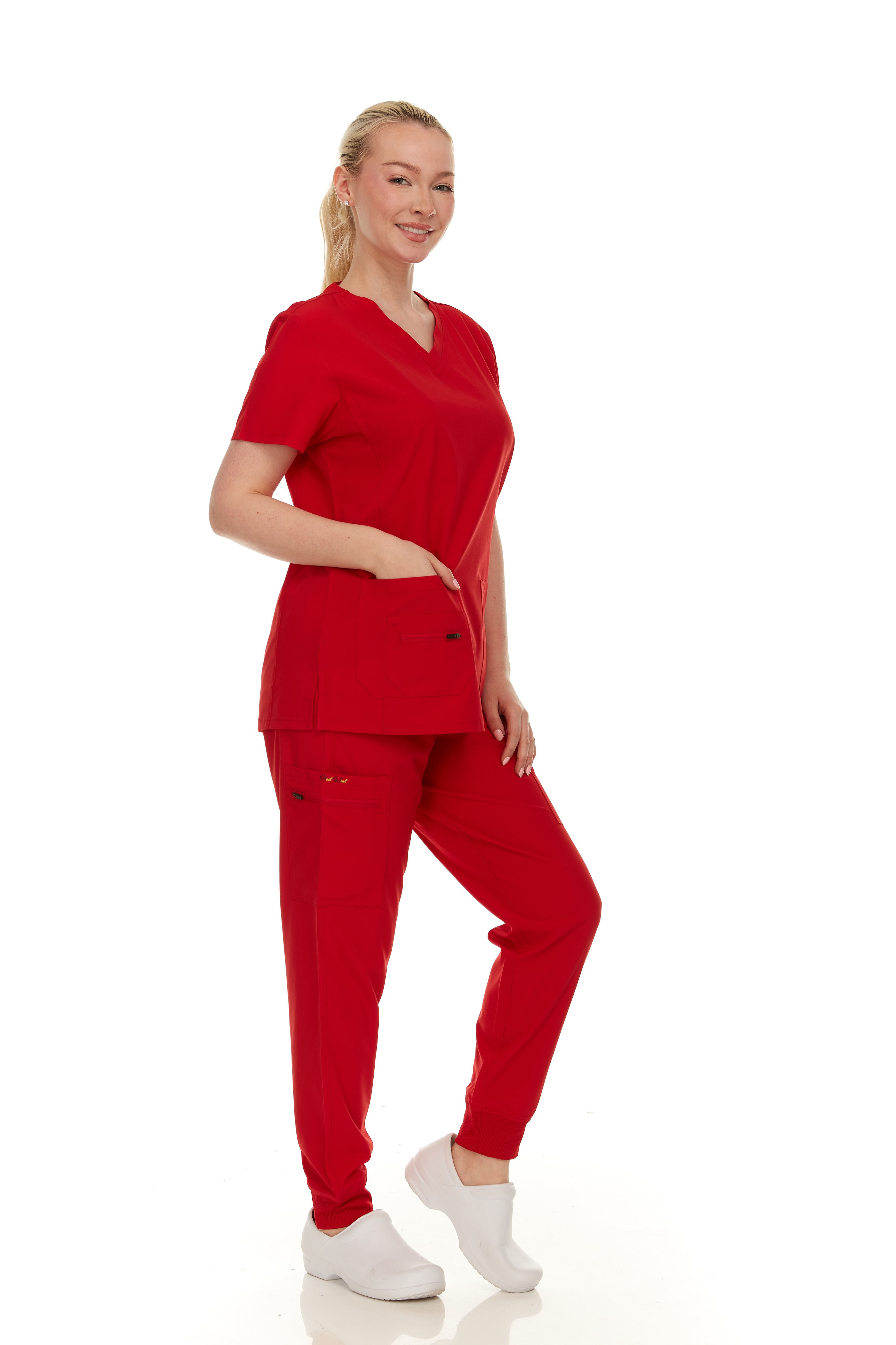 Scrubs for Women Set - Stretch V-Neck Scrub Top & Jogger Pant - Wrinkle-Resistant, Multiple Pockets, 4-Way Stretch - Comfortable, Comfort