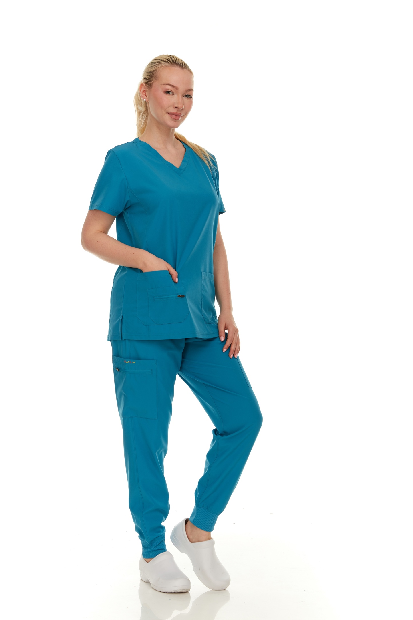 Scrubs for Women Set - Stretch V-Neck Scrub Top & Jogger Pant - Wrinkle-Resistant, Multiple Pockets, 4-Way Stretch - Comfortable, Comfort