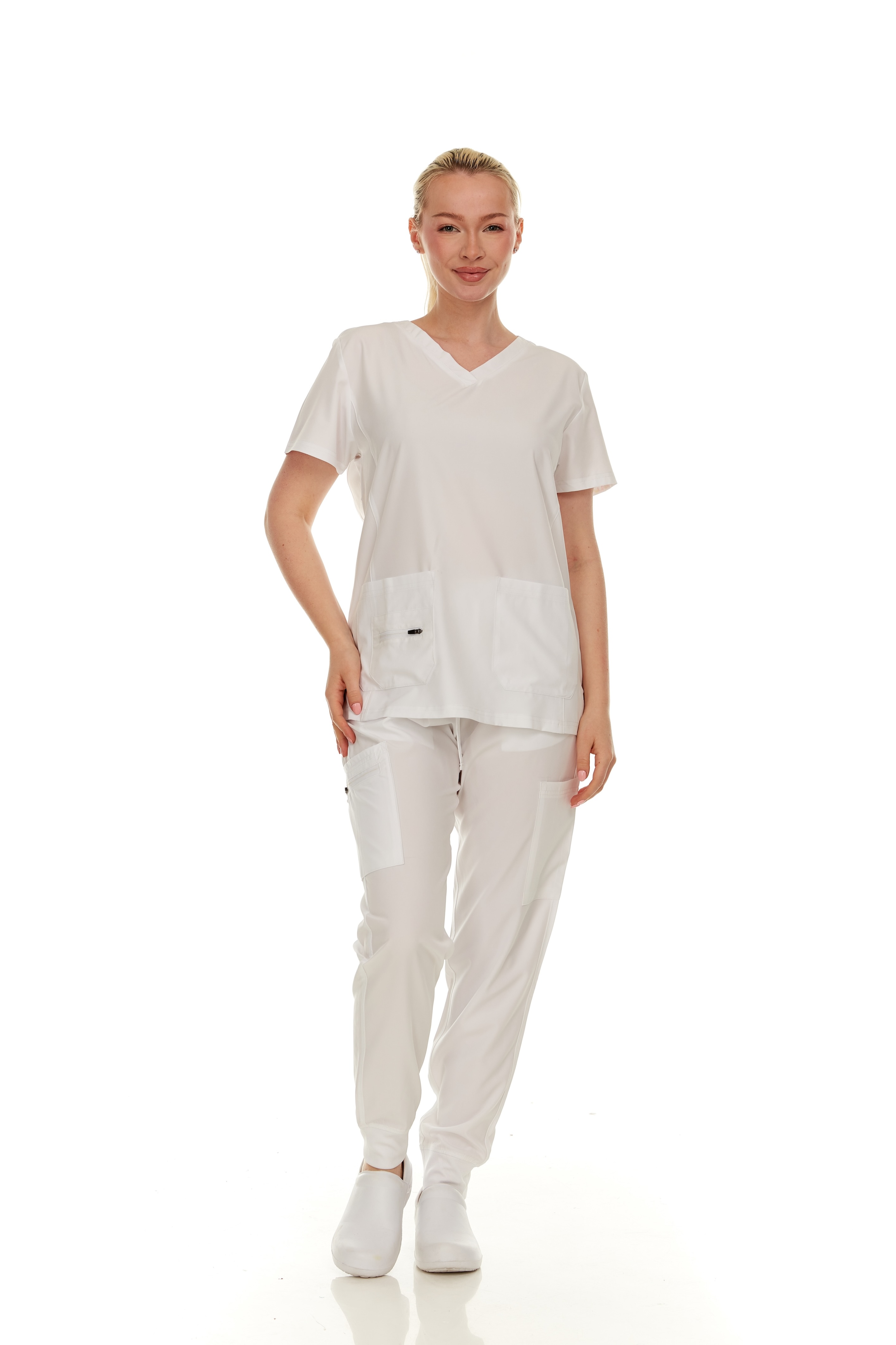 Scrubs for Women Set - Stretch V-Neck Scrub Top & Jogger Pant - Wrinkle-Resistant, Multiple Pockets, 4-Way Stretch - Comfortable, Comfort