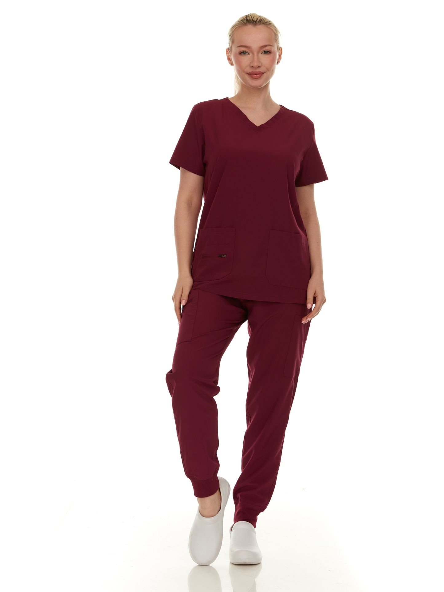 Scrubs for Women Set - Stretch V-Neck Scrub Top & Jogger Pant - Wrinkle-Resistant, Multiple Pockets, 4-Way Stretch - Comfortable, Comfort