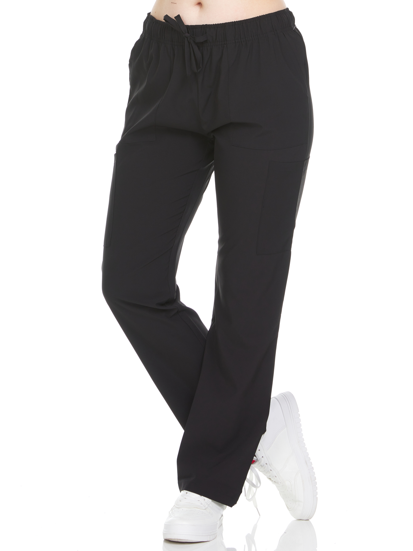 HEAL+WEAR Women's Straight-Leg Scrub Pants – 4 Pockets, Elastic Drawstring Waist, 4-Way Stretch, Wrinkle-Resistant Medical Uniform Bottoms DDP003