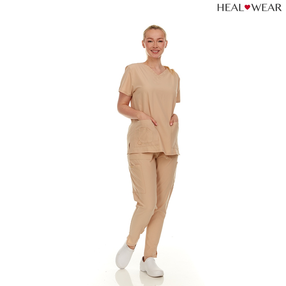 Women's Scrubs Set - Stretch V-Neck Scrub Top & Jogger Pant with 2 Pockets - Comfort, Womenswear