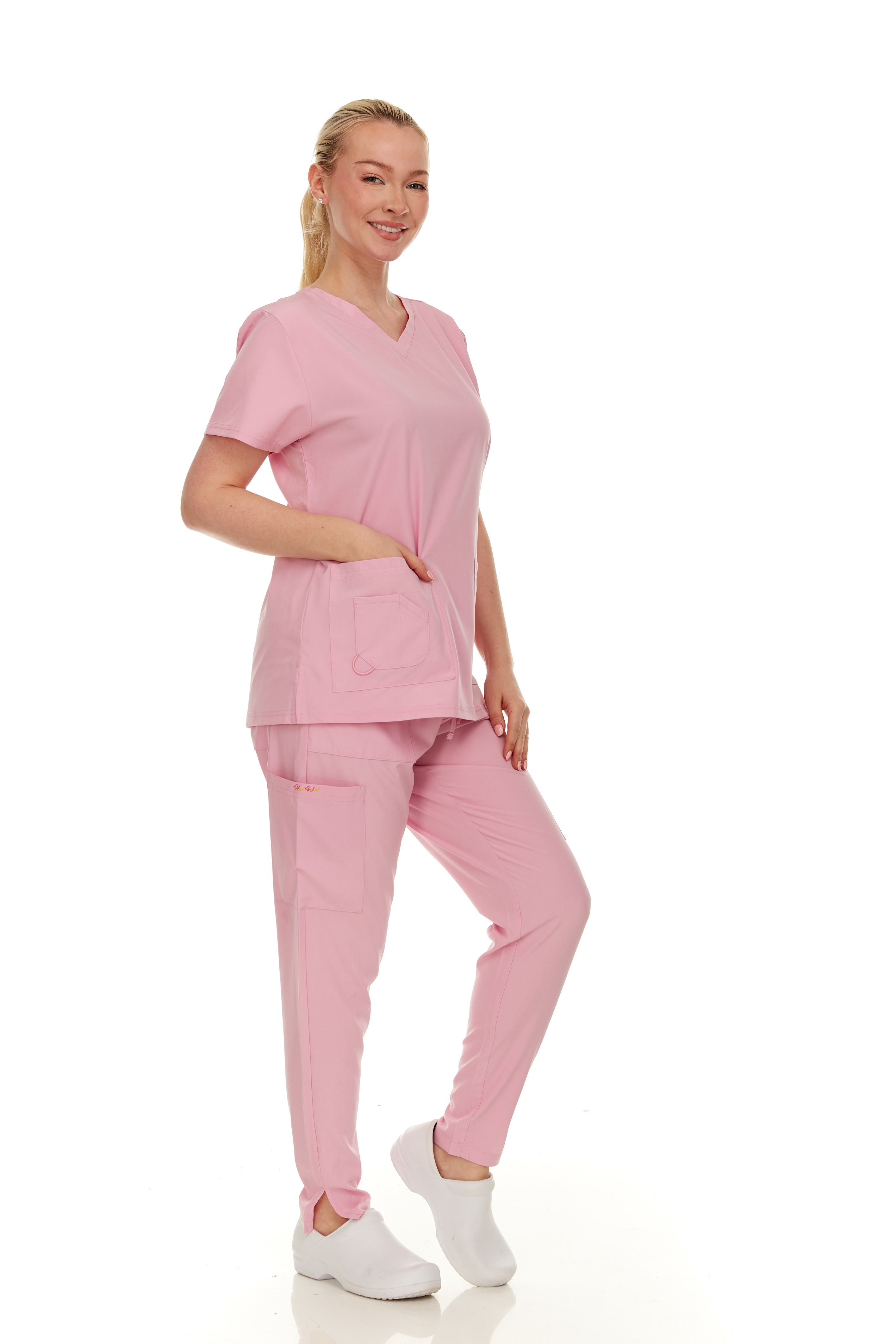 Women's Scrubs Set - Stretch V-Neck Scrub Top & Jogger Pant with 2 Pockets - Comfort, Womenswear