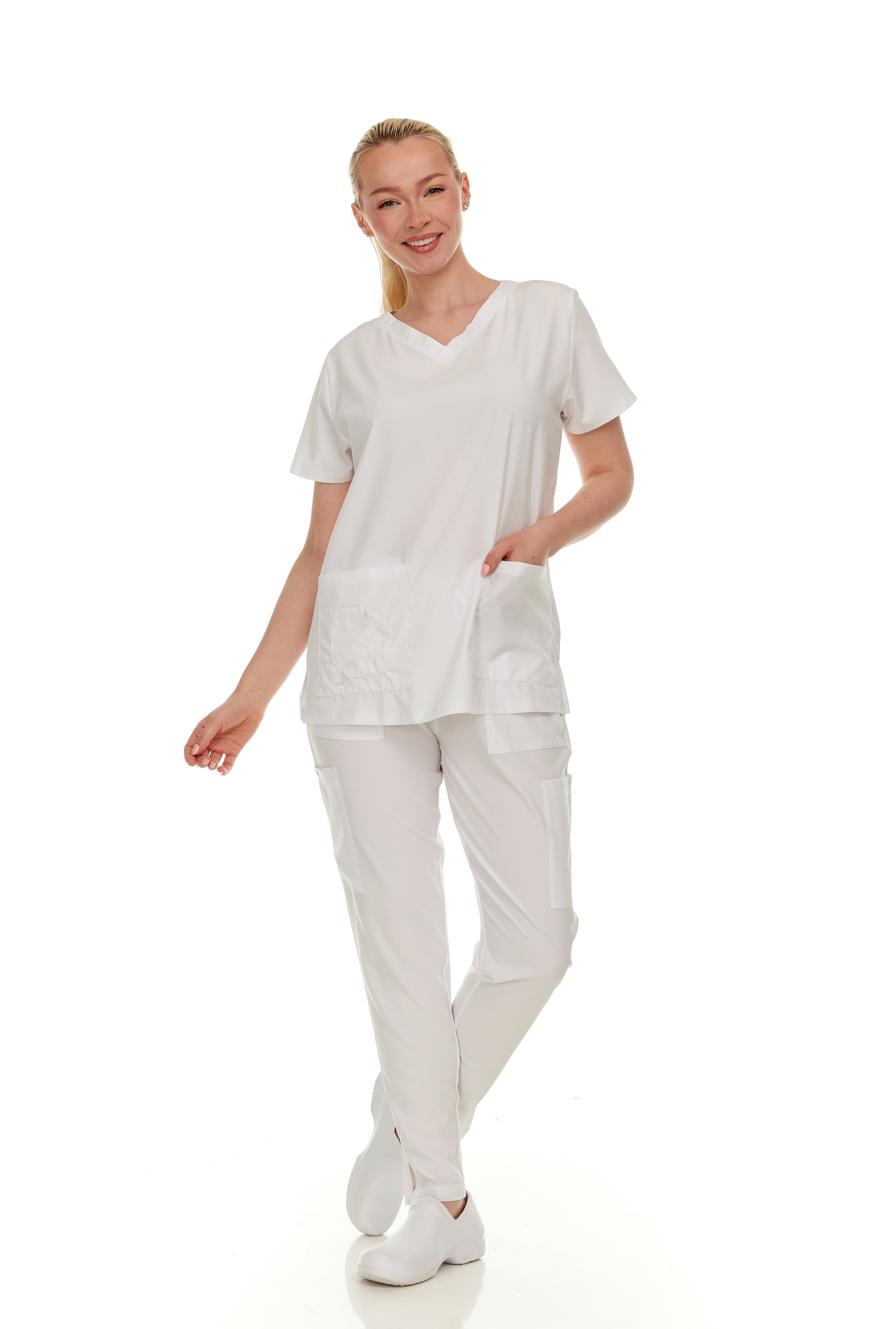 Women's Scrubs Set - Stretch V-Neck Scrub Top & Jogger Pant with 2 Pockets - Comfort, Womenswear