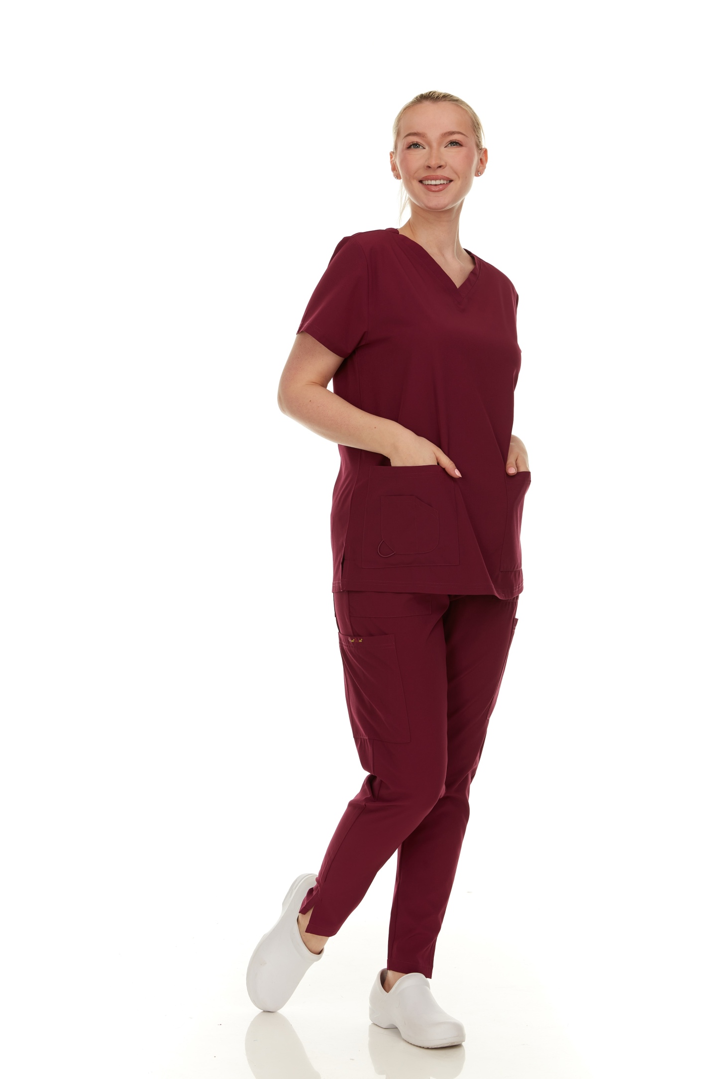 Women's Scrubs Set - Stretch V-Neck Scrub Top & Jogger Pant with 2 Pockets - Comfort, Womenswear