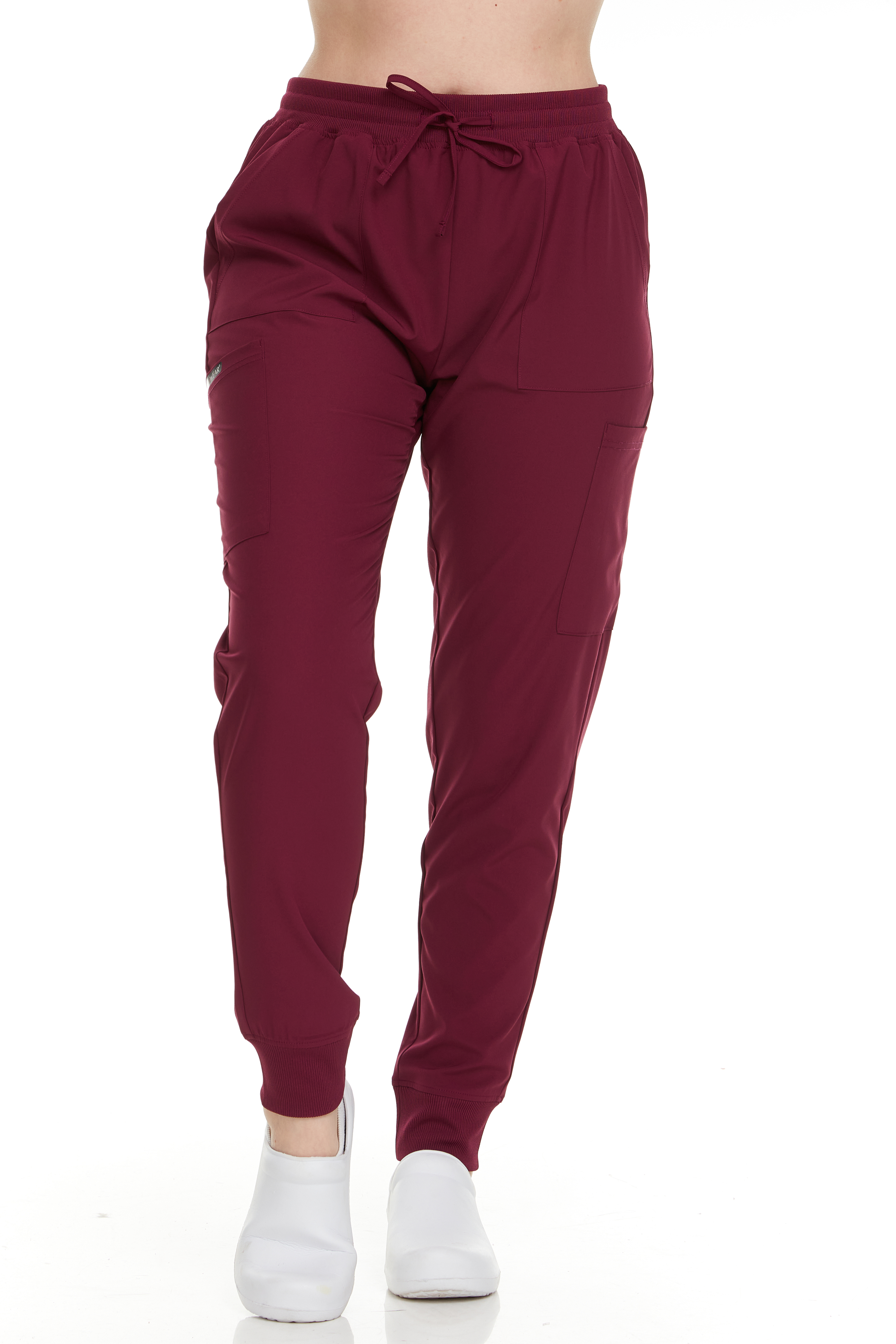 HEAL+WEAR Women's Jogger Scrub Pants – Stretch Waistband Uniform Bottoms with Multi-Pocket Design for Nursing, 4-Way Stretch,Spa, and Clinical Workwear DDP012