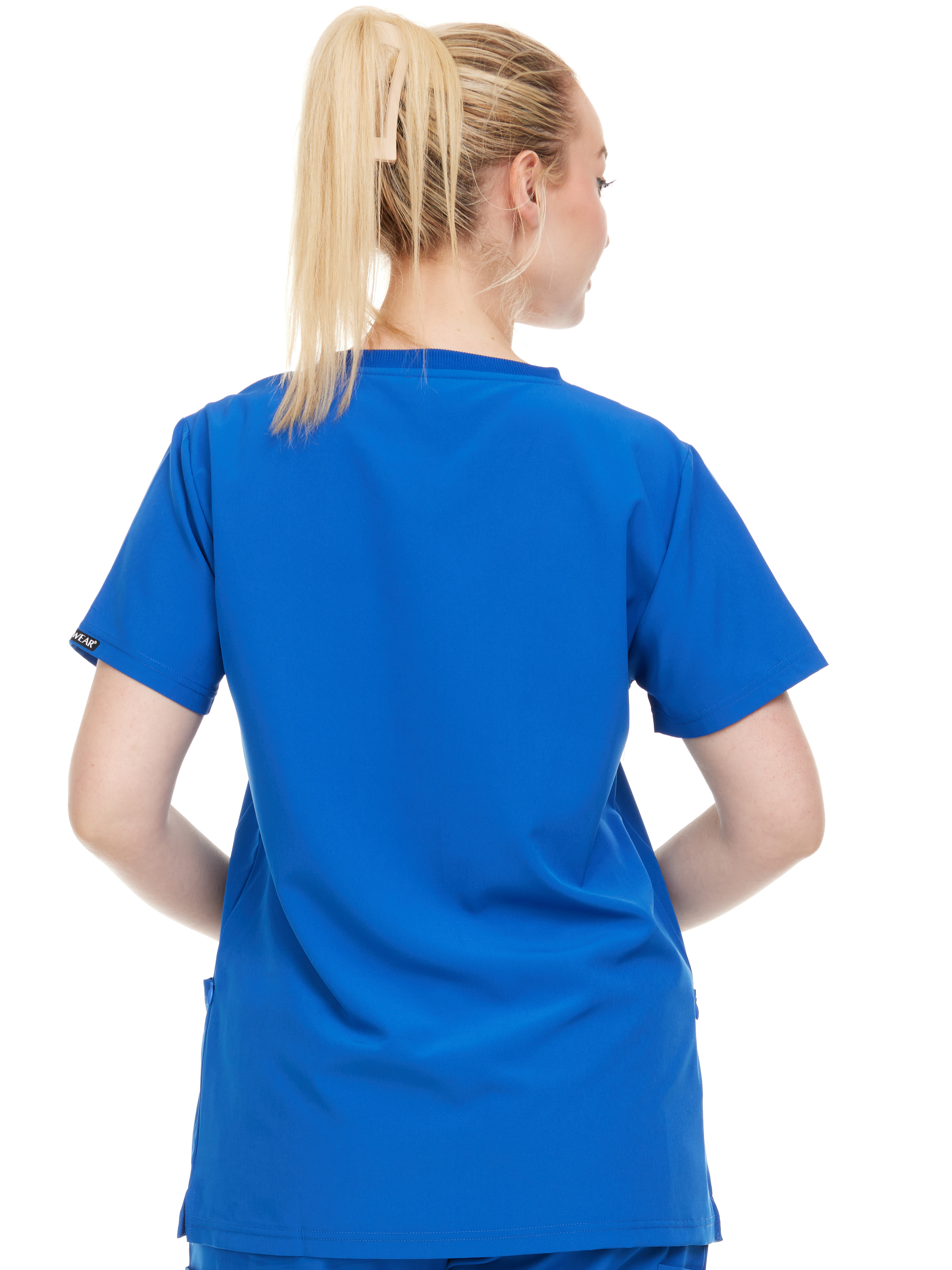 HEAL+WEAR Modern Women's V-Neck Scrub Top – Breathable 4-Way Stretch with Multi-Pocket Utility Design