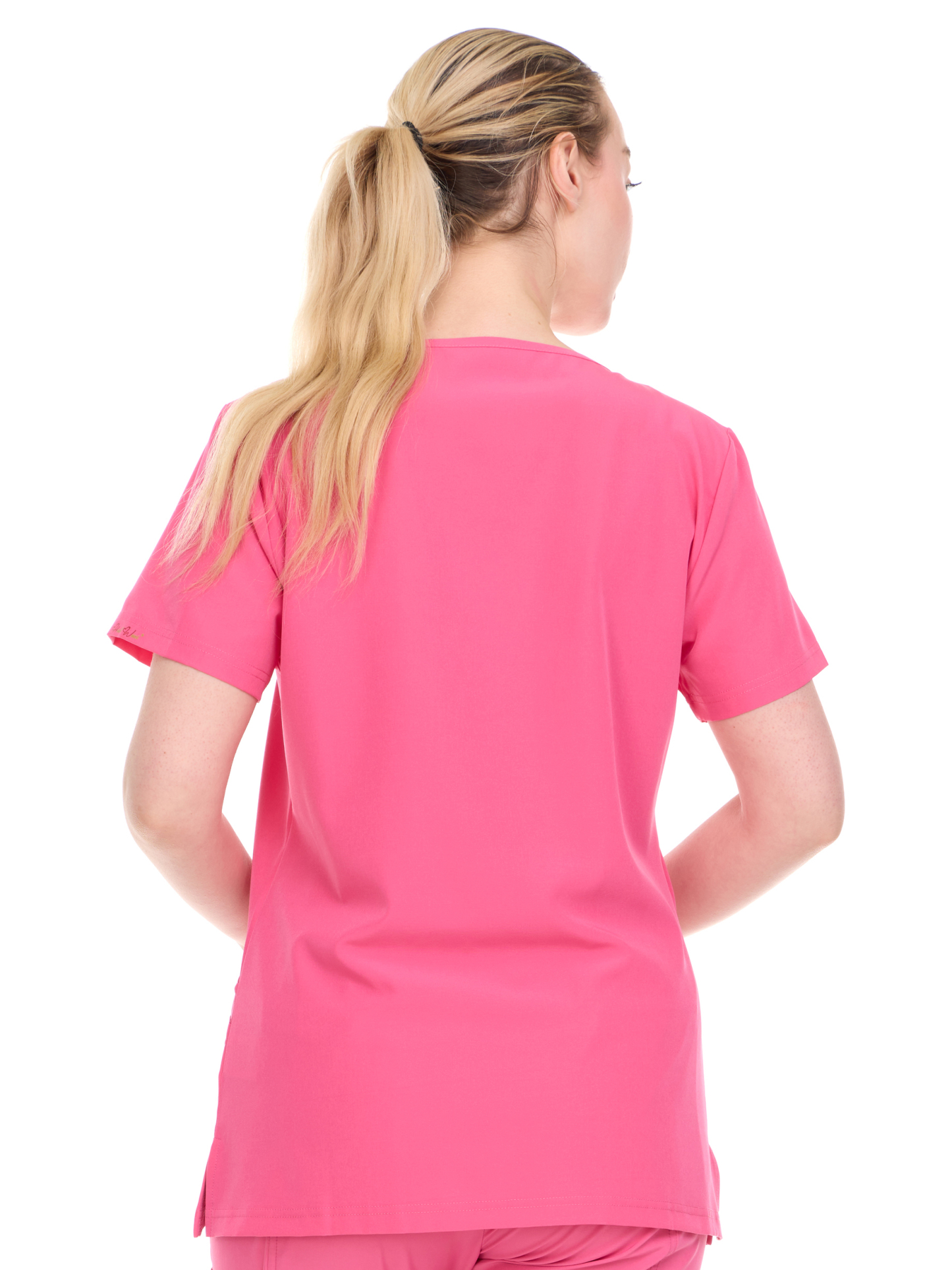 HEAL+WEAR Women's V-Neck Scrub Top – 4-Way Stretch - Soft Stretch Medical Uniform Shirt with 2 Pockets, Classic Fit Nurse Workwear