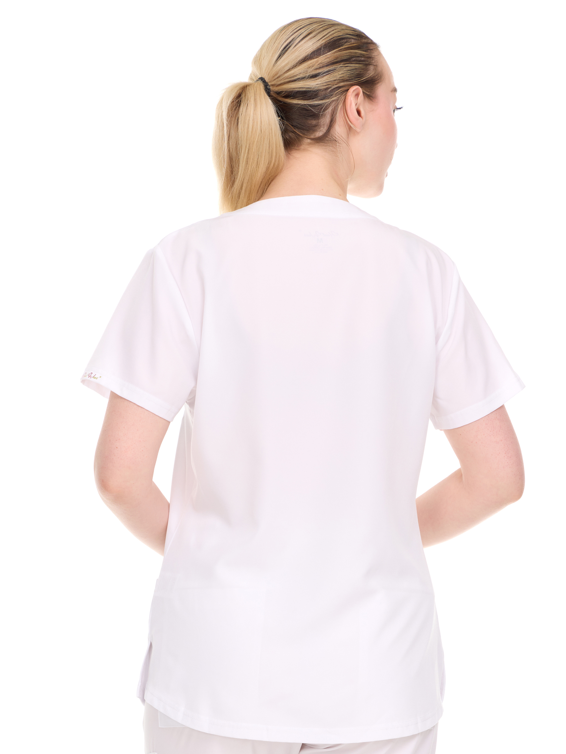 HEAL+WEAR Womens Stretch V-Neck Scrub Top – 4-Way Stretch - Lightweight Medical Uniform Shirt with 2 Utility Pockets DDT053
