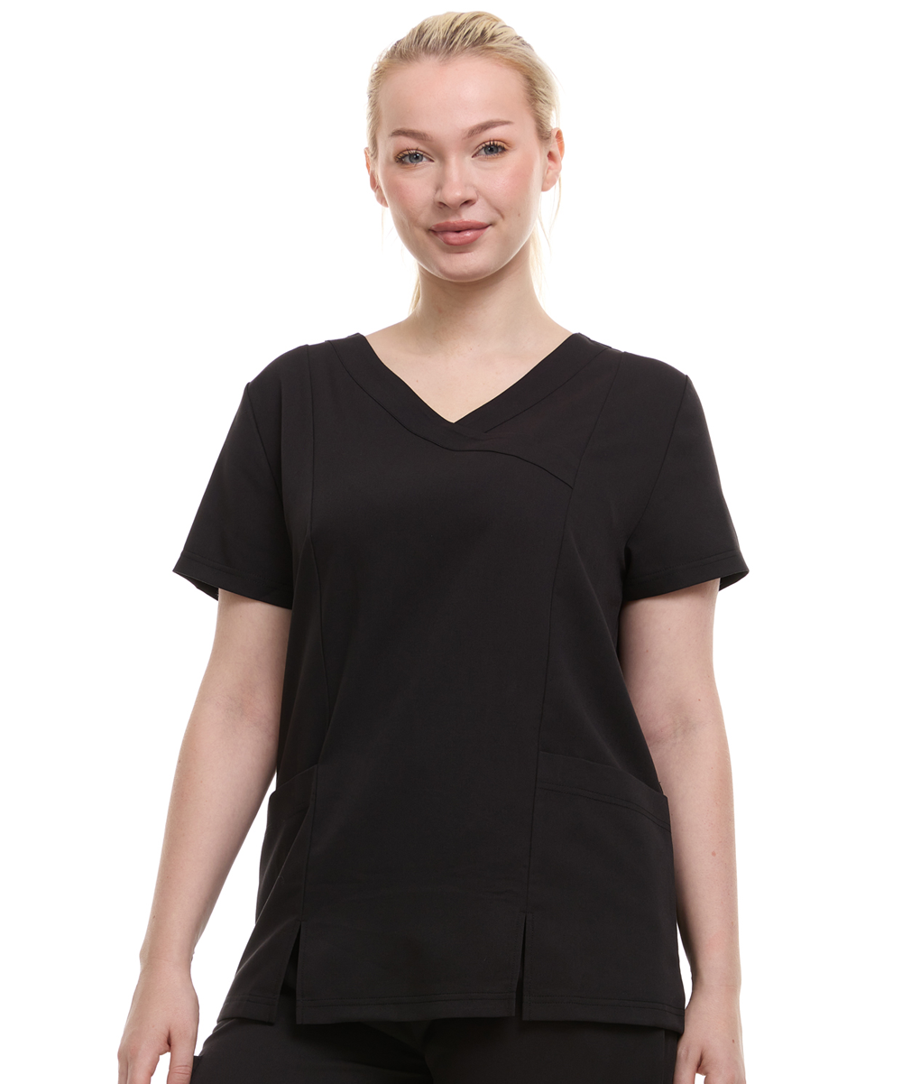 HEAL+WEAR Women's V-Neck Scrub Top – Tailored Fit, Stretch Fabric, Moisture-Wicking – Multiple Colors Available ET2003