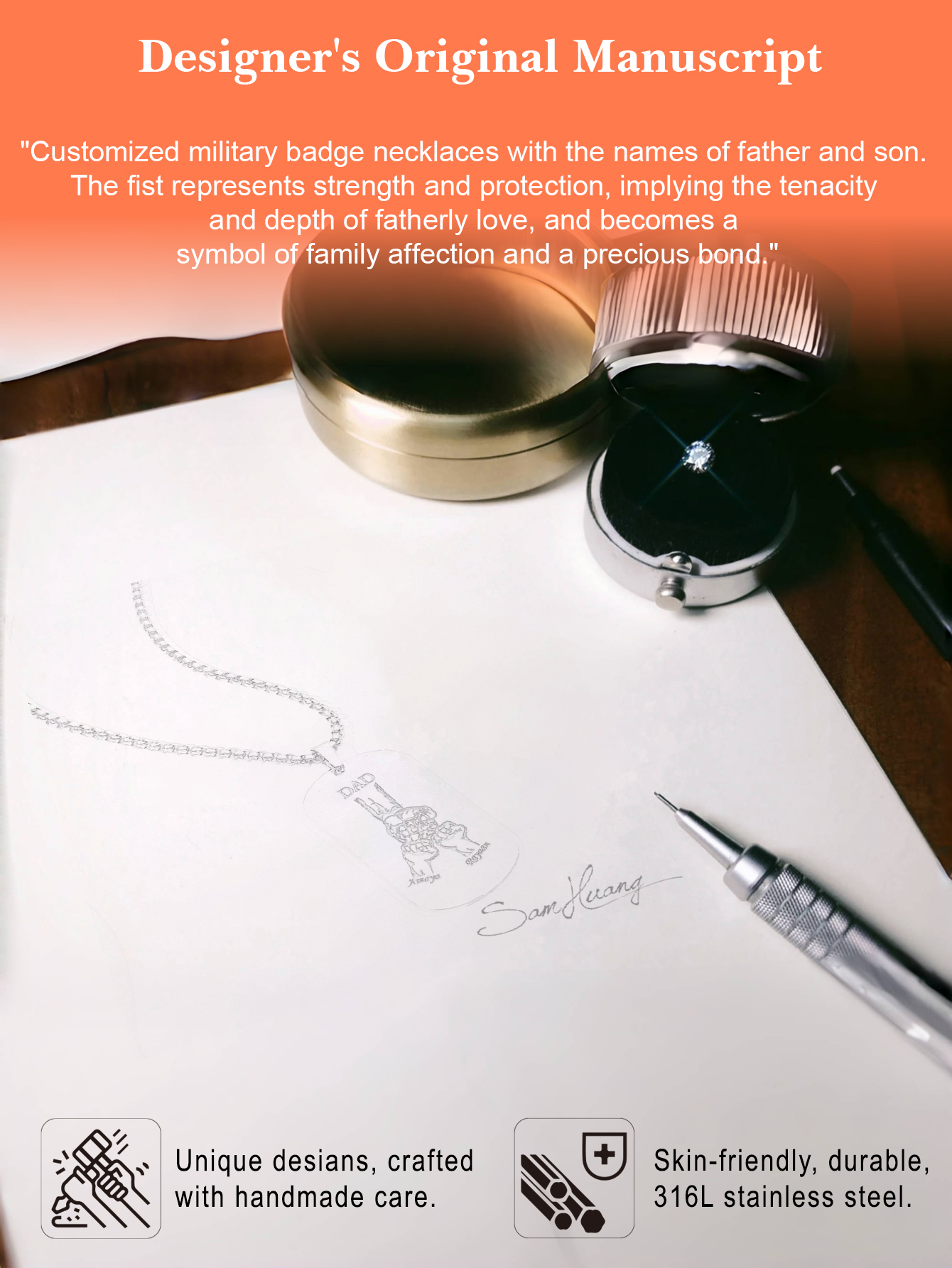 [Copy]Custom Name Necklace with Family Role Figure Pendants