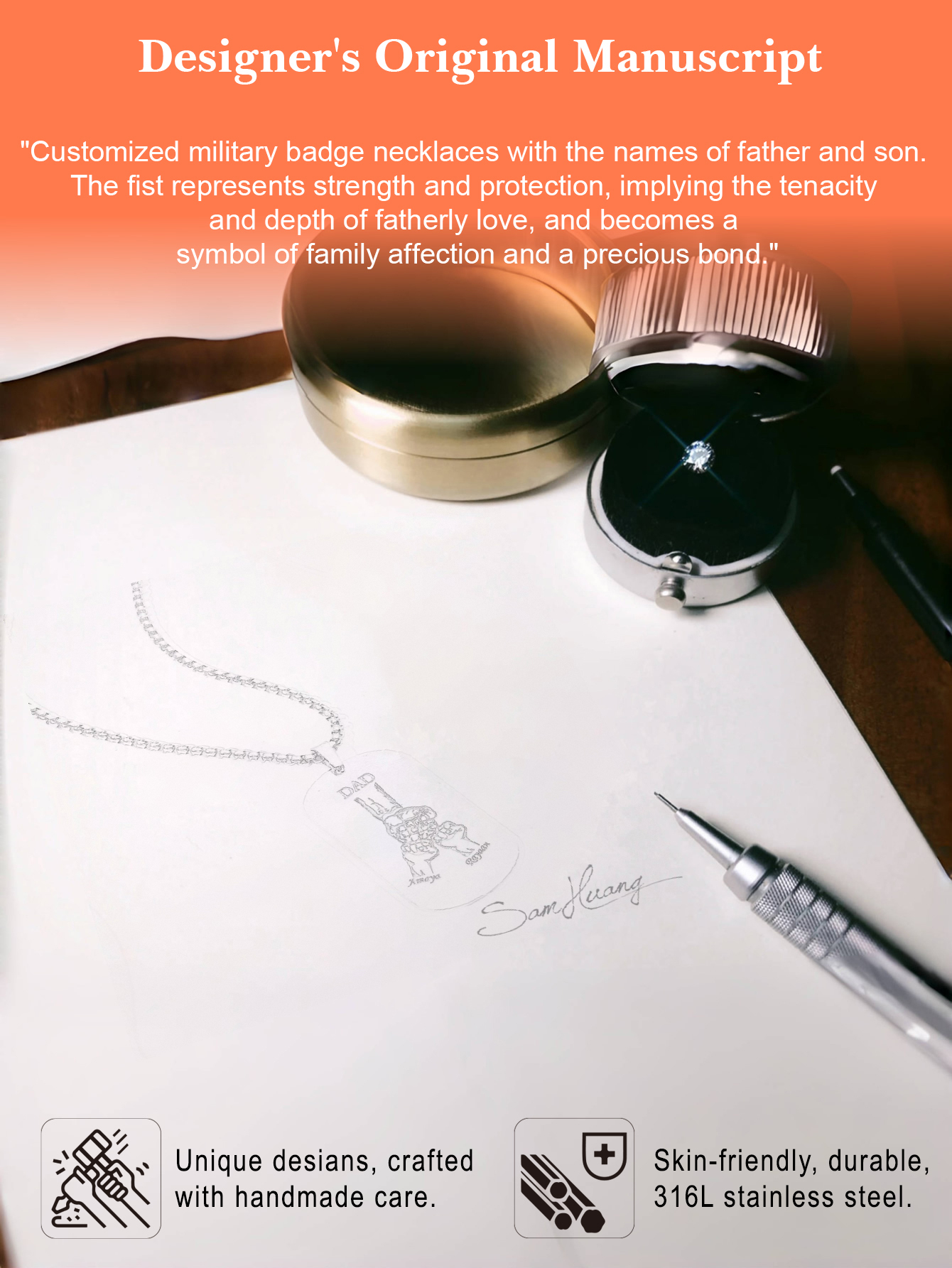 [Copy]Custom Name Necklace with Family Role Figure Pendants