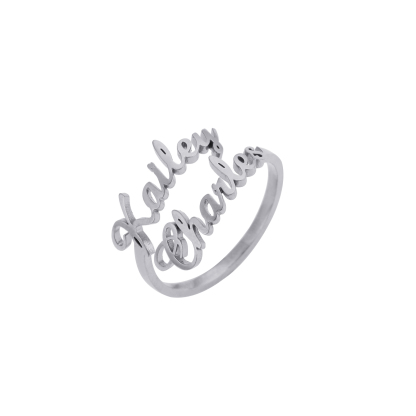 Custom Name Ring with Memorial Significance for Two Names