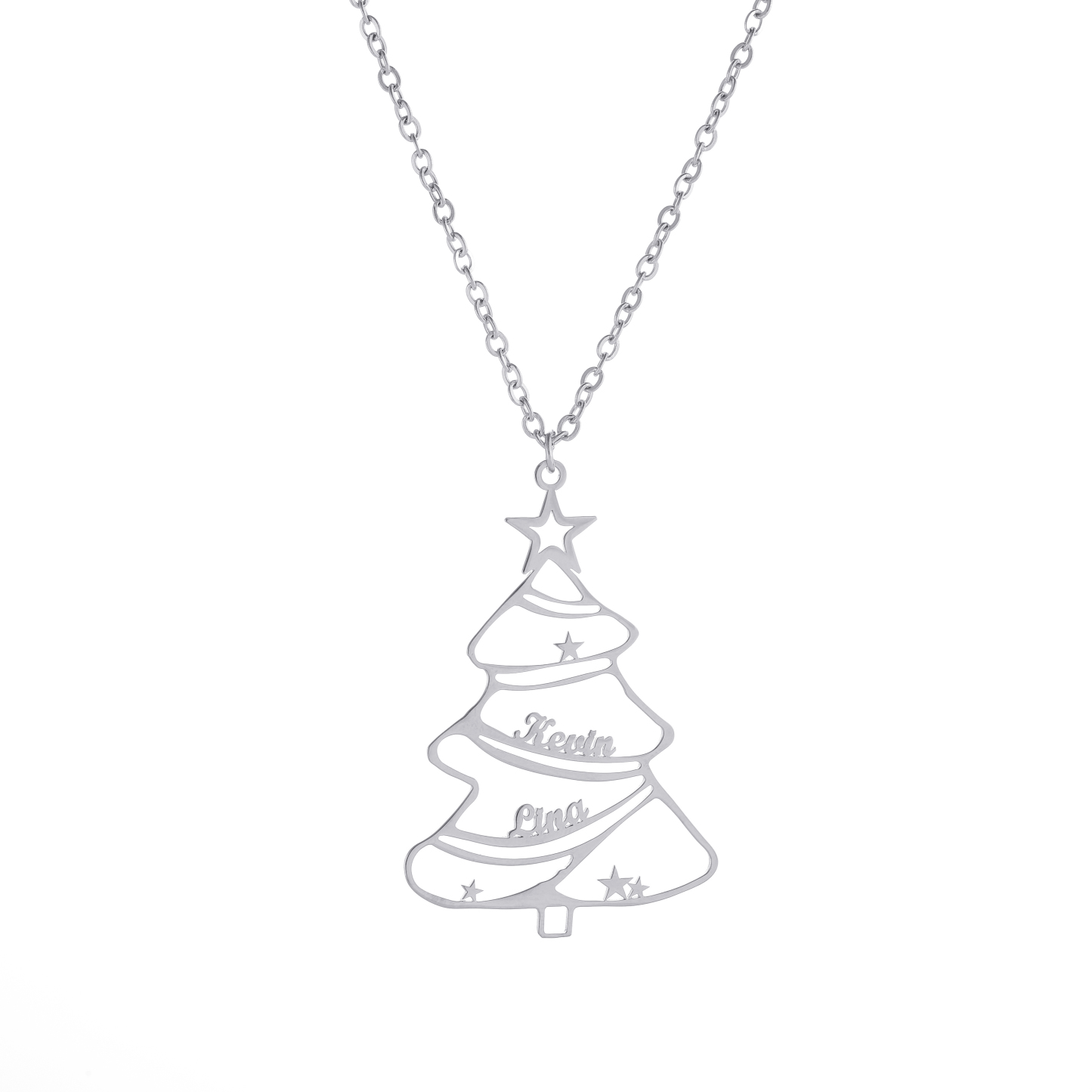 Personalized Christmas Tree Name Necklace