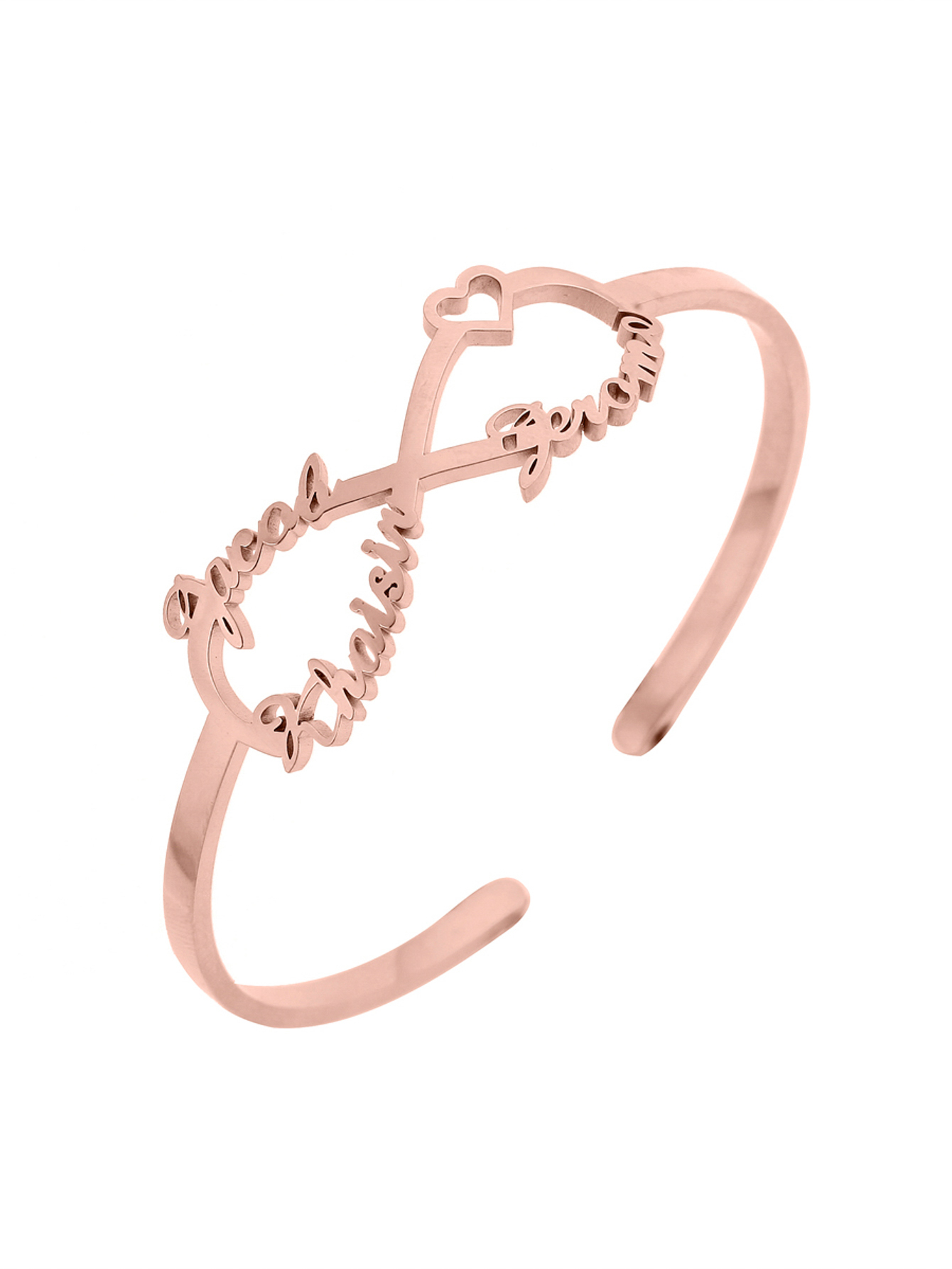 Customize infinite love heart-shaped commemorative rings with names