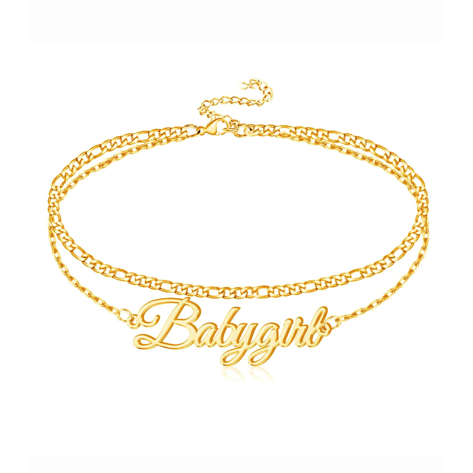 Personalized Name Double Layered Chain Bracelet & Ankles