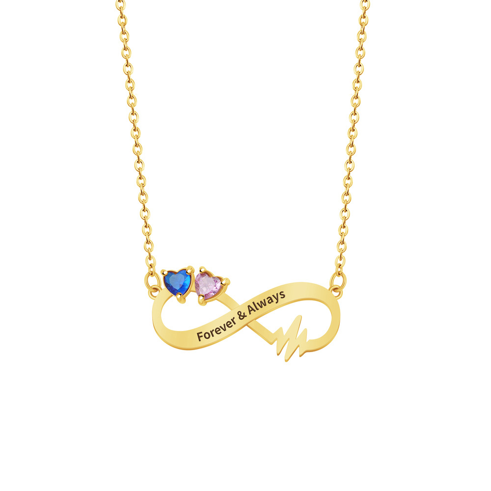 Double Birthstone Infinite Necklace