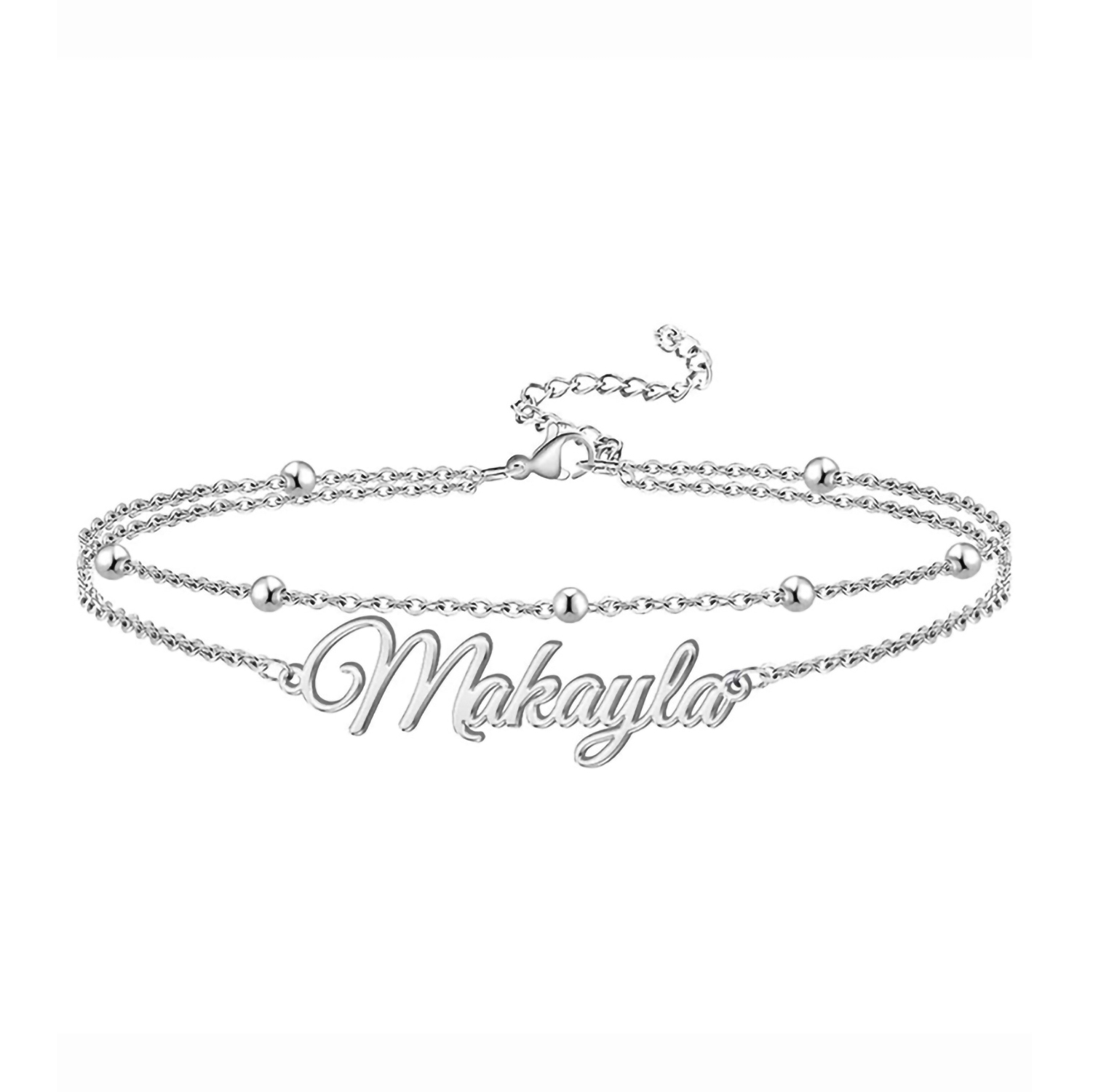 Personalized Name Double Layered Chain Bracelet & Ankles