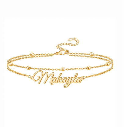 Personalized Name Double Layered Chain Bracelet & Ankles