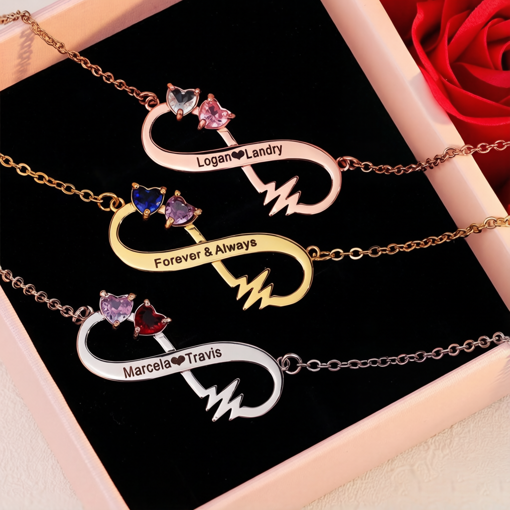 Double Birthstone Infinite Necklace