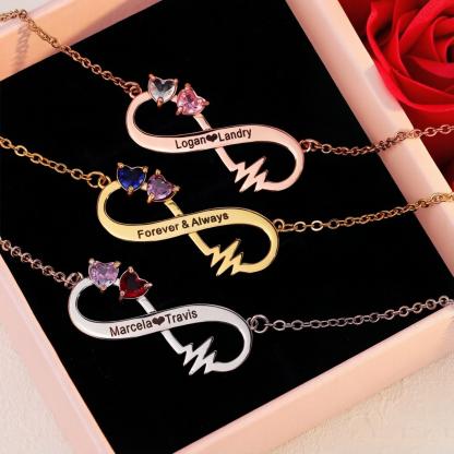 Double Birthstone Infinite Necklace