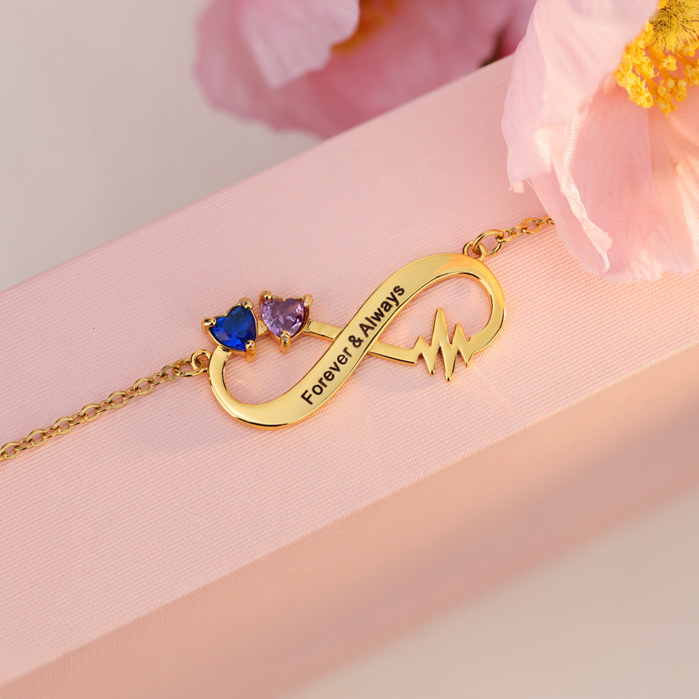 Double Birthstone Infinite Necklace