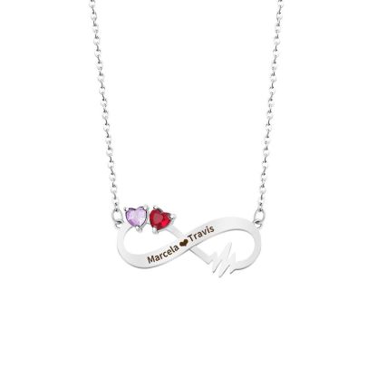 Double Birthstone Infinite Necklace