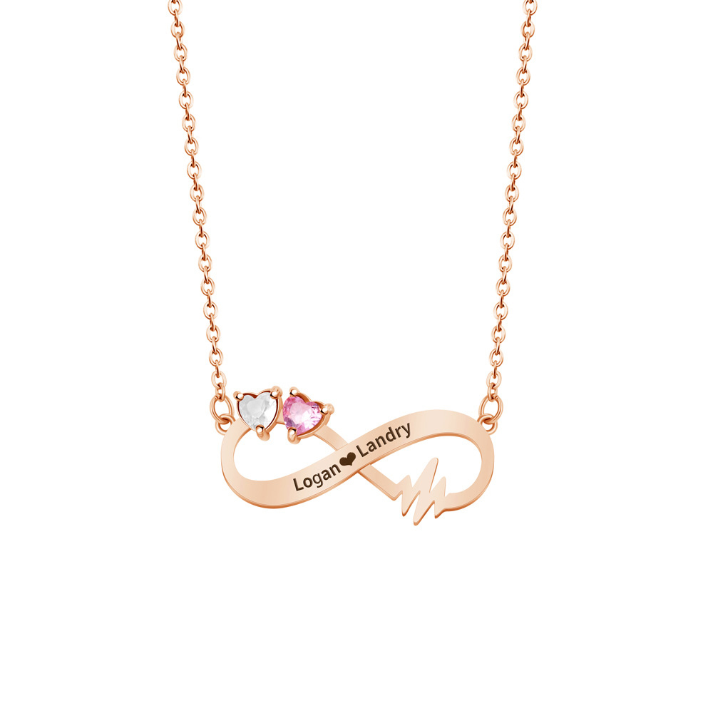 Double Birthstone Infinite Necklace
