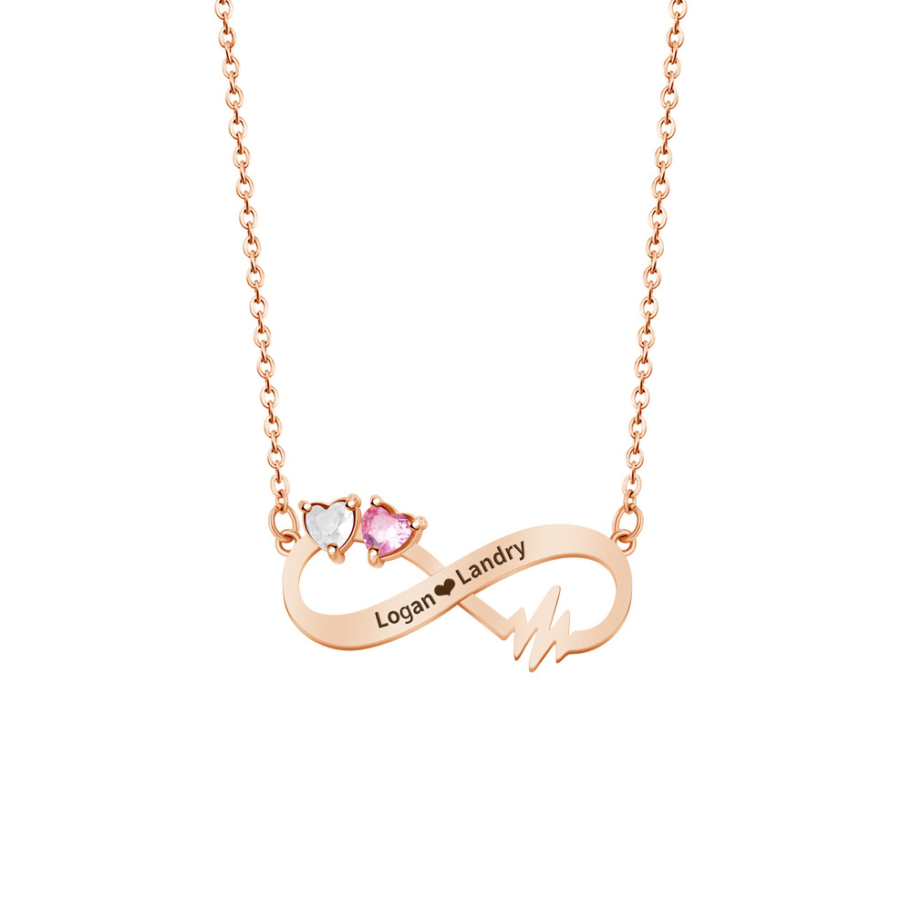 Double Birthstone Infinite Necklace