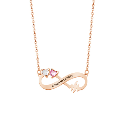 Double Birthstone Infinite Necklace