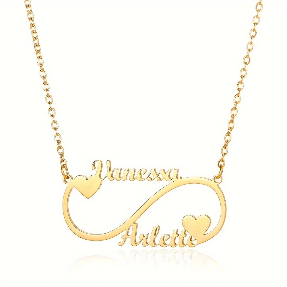 Customized 2 Names Infinite Necklace