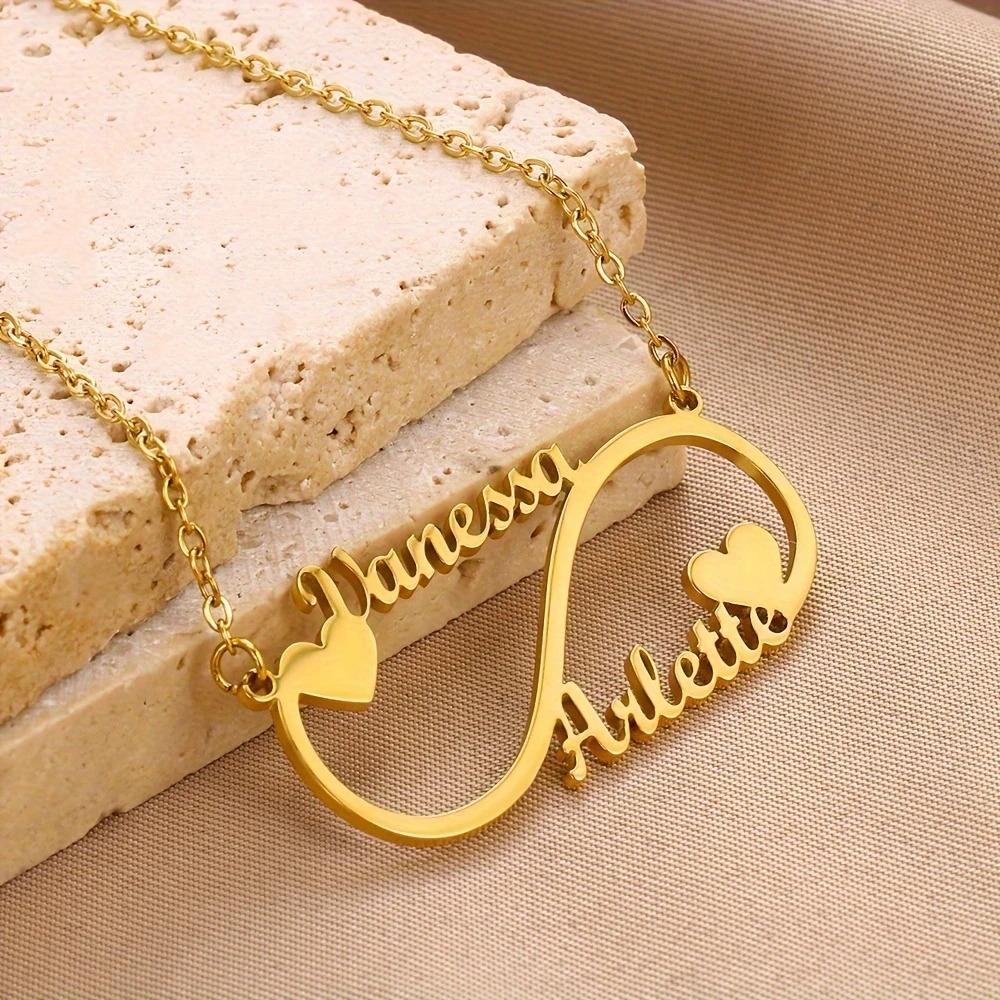 Customized 2 Names Infinite Necklace