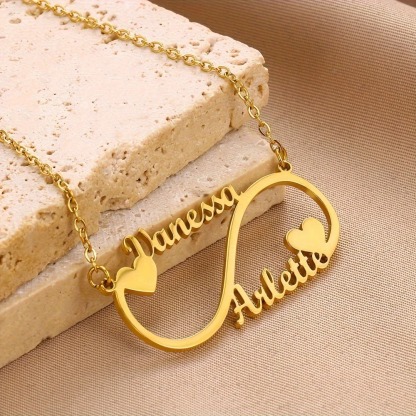 Customized 2 Names Infinite Necklace