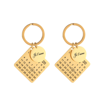 Custom Keychains with Calendar Dates and Names-Spefeel