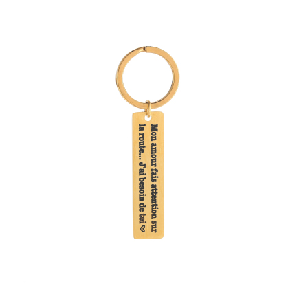 Custom Keychains with Engraved Sentences in Various Languages (English/Arabic/French and so on)