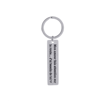 Custom Keychains with Engraved Sentences in Various Languages (English/Arabic/French and so on)