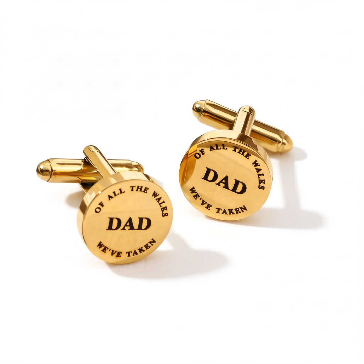Eight Styles of Round Custom Text Cufflinks