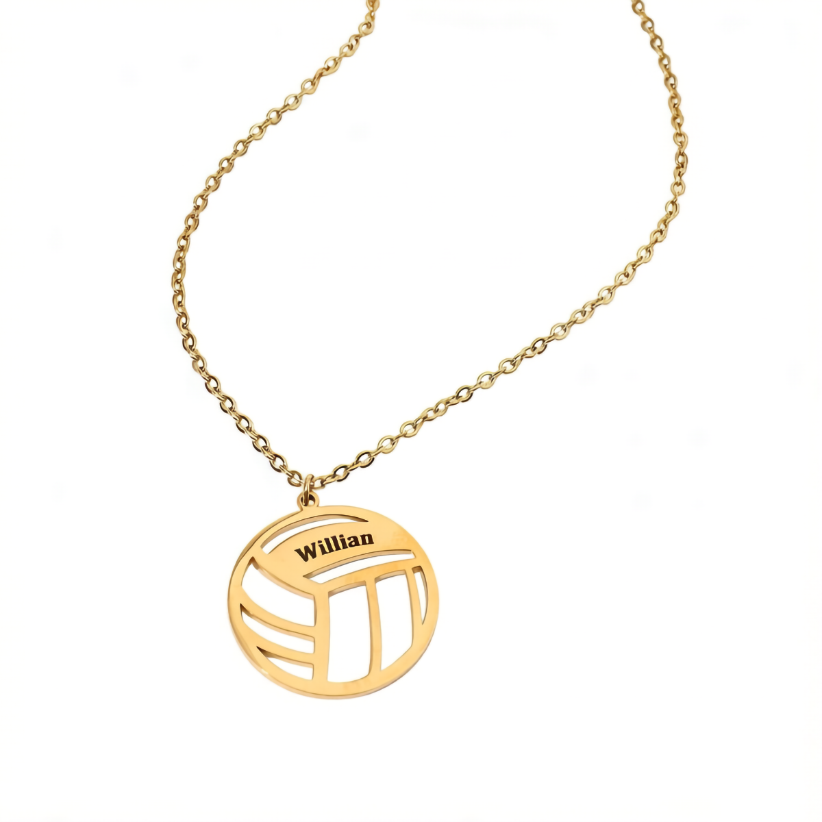 Custom Name Necklace with Volleyball Shape