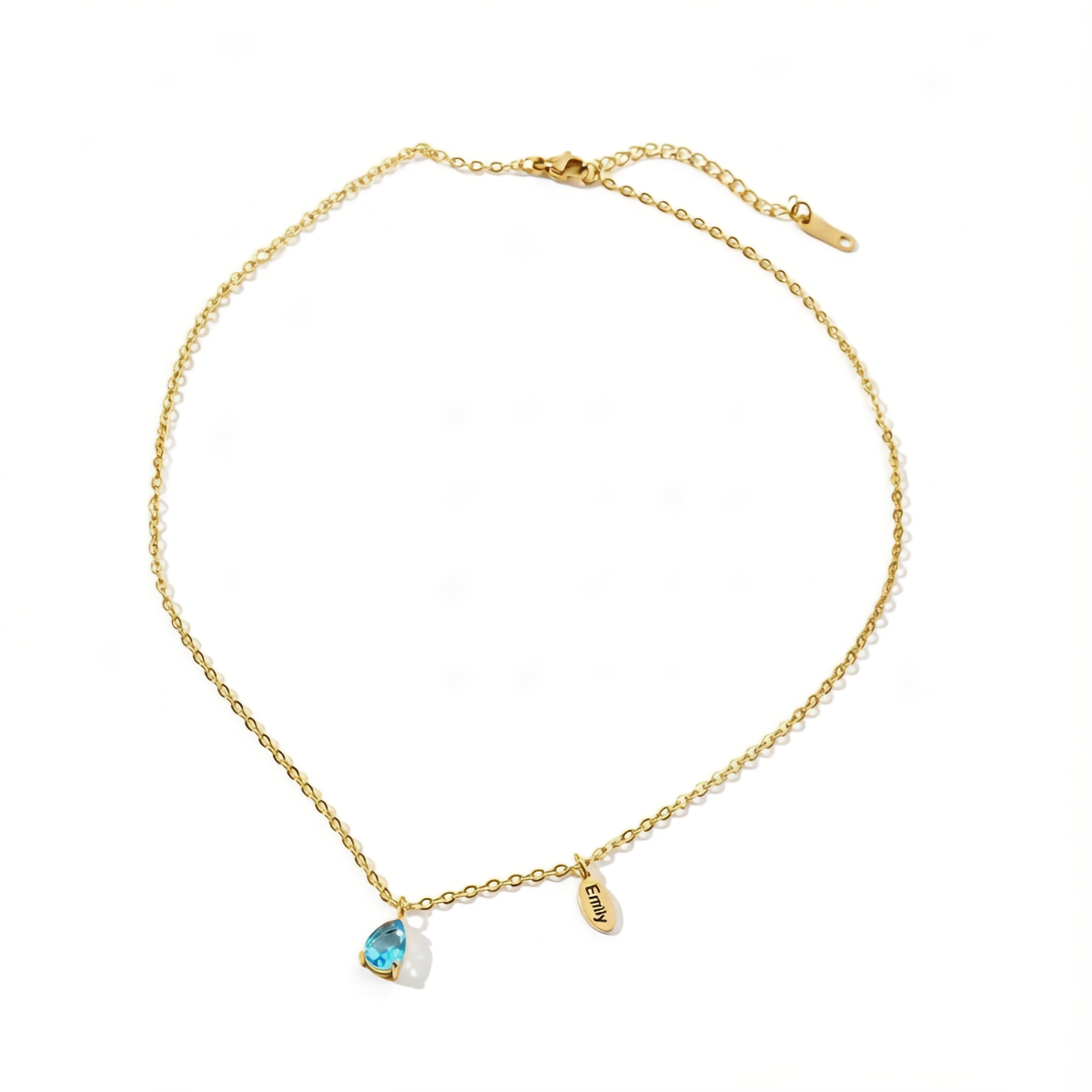 Custom Name Necklace with Shining Colored Rhinestones