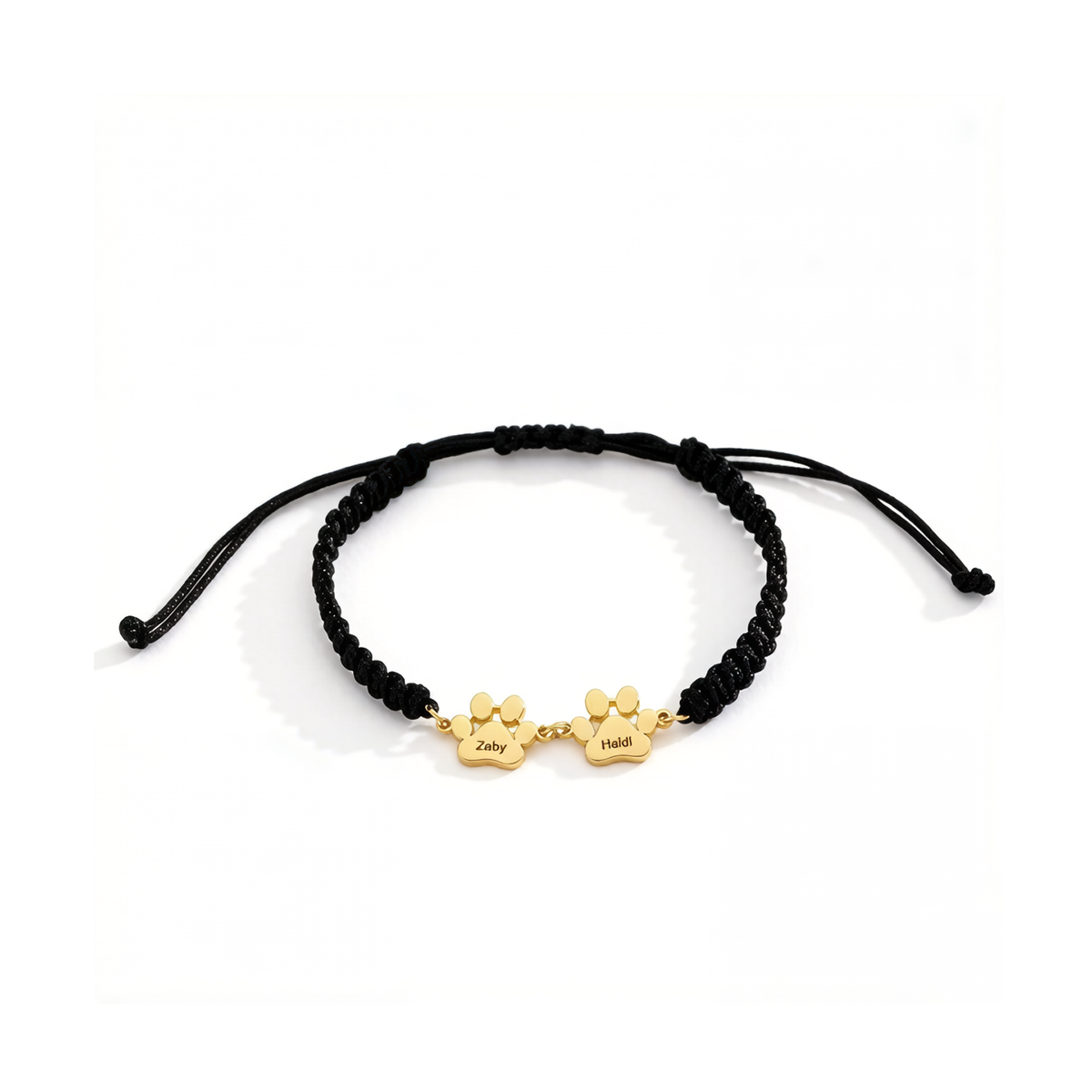 Custom Handmade Braided Rope Paw Name Engraved Bracelet